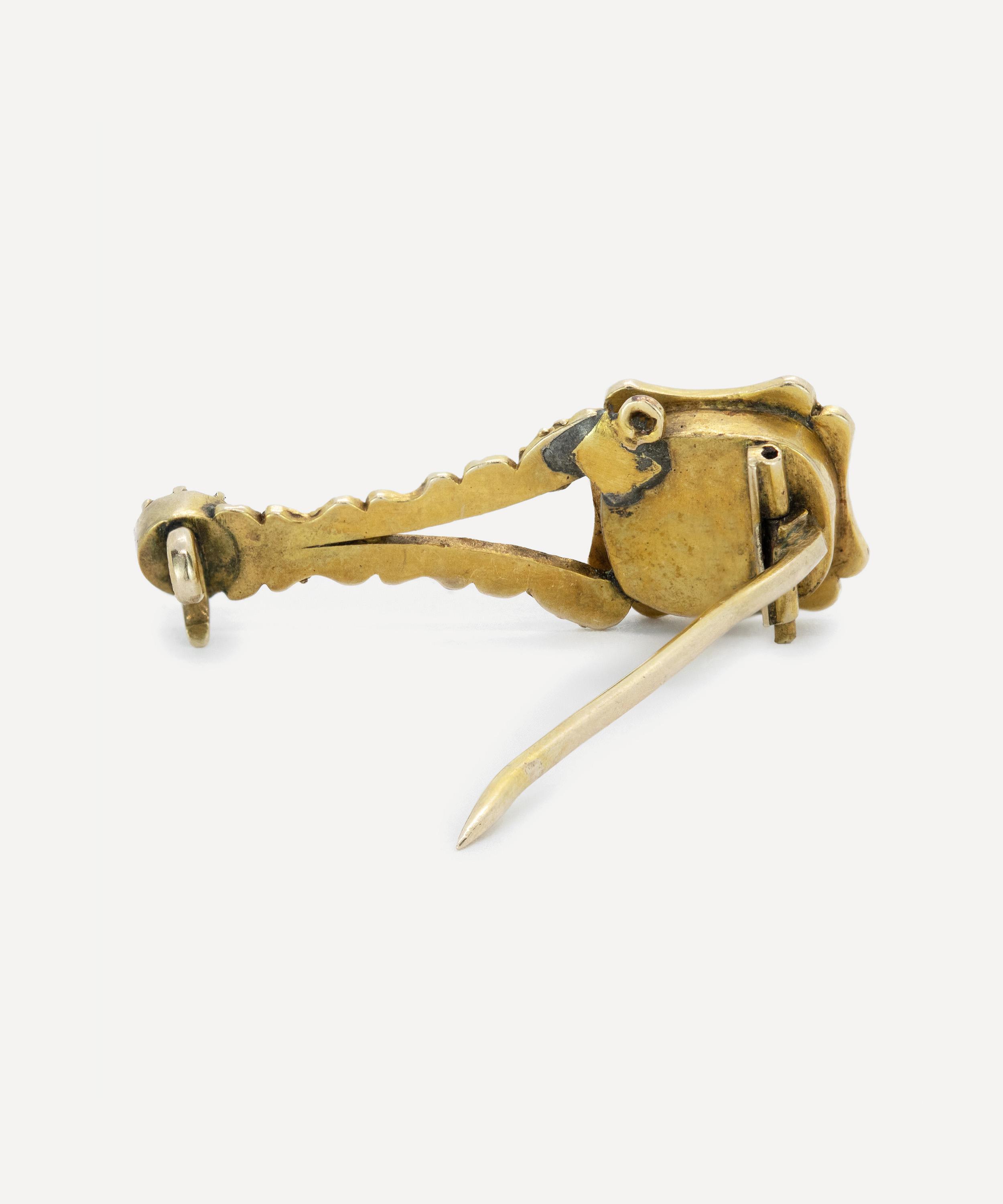 Kojis - Gold Green Gem Halley&rsquo;s Comet Brooch image number 2