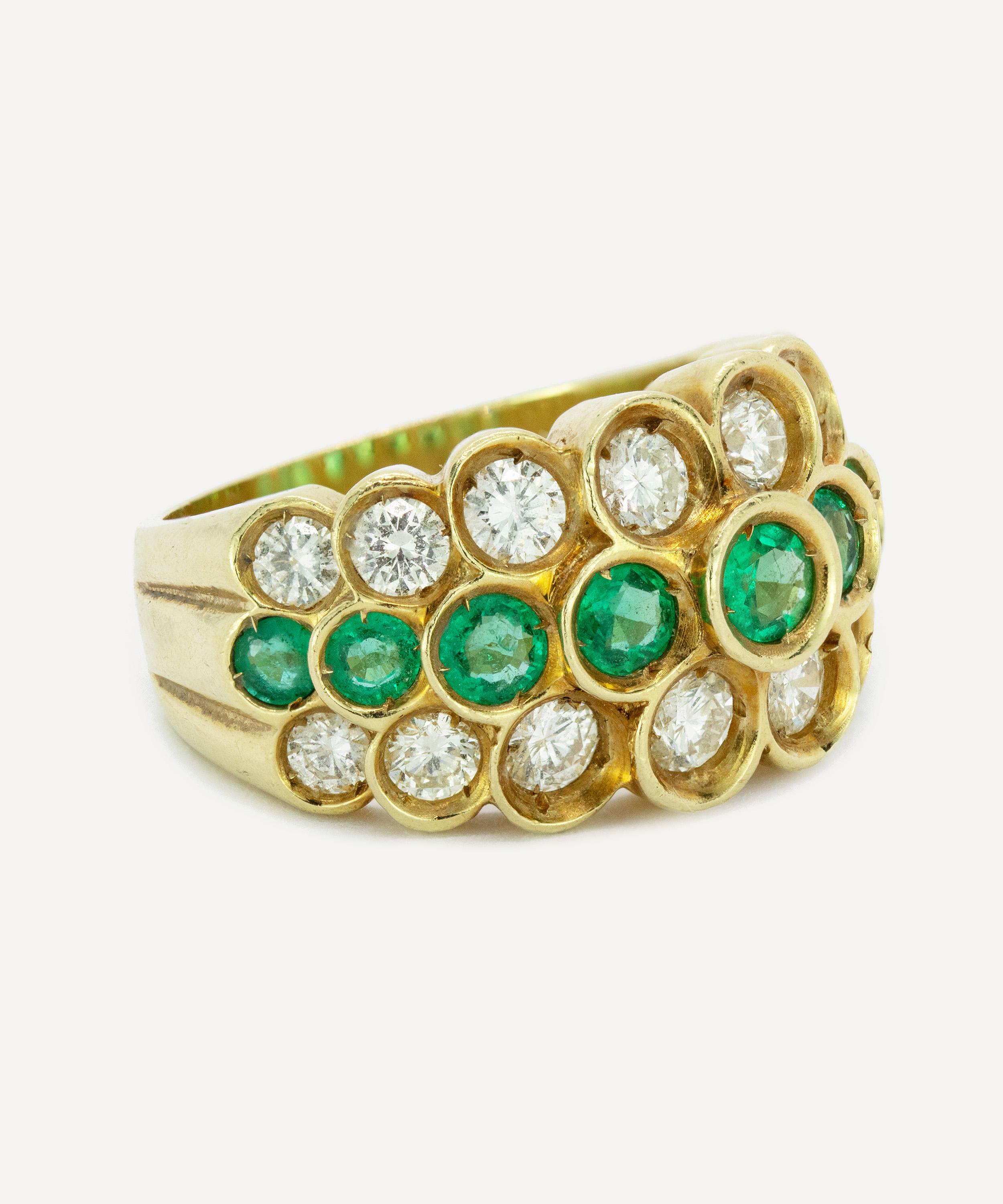 Kojis - 18ct Gold Emerald and Diamond Ring image number 1