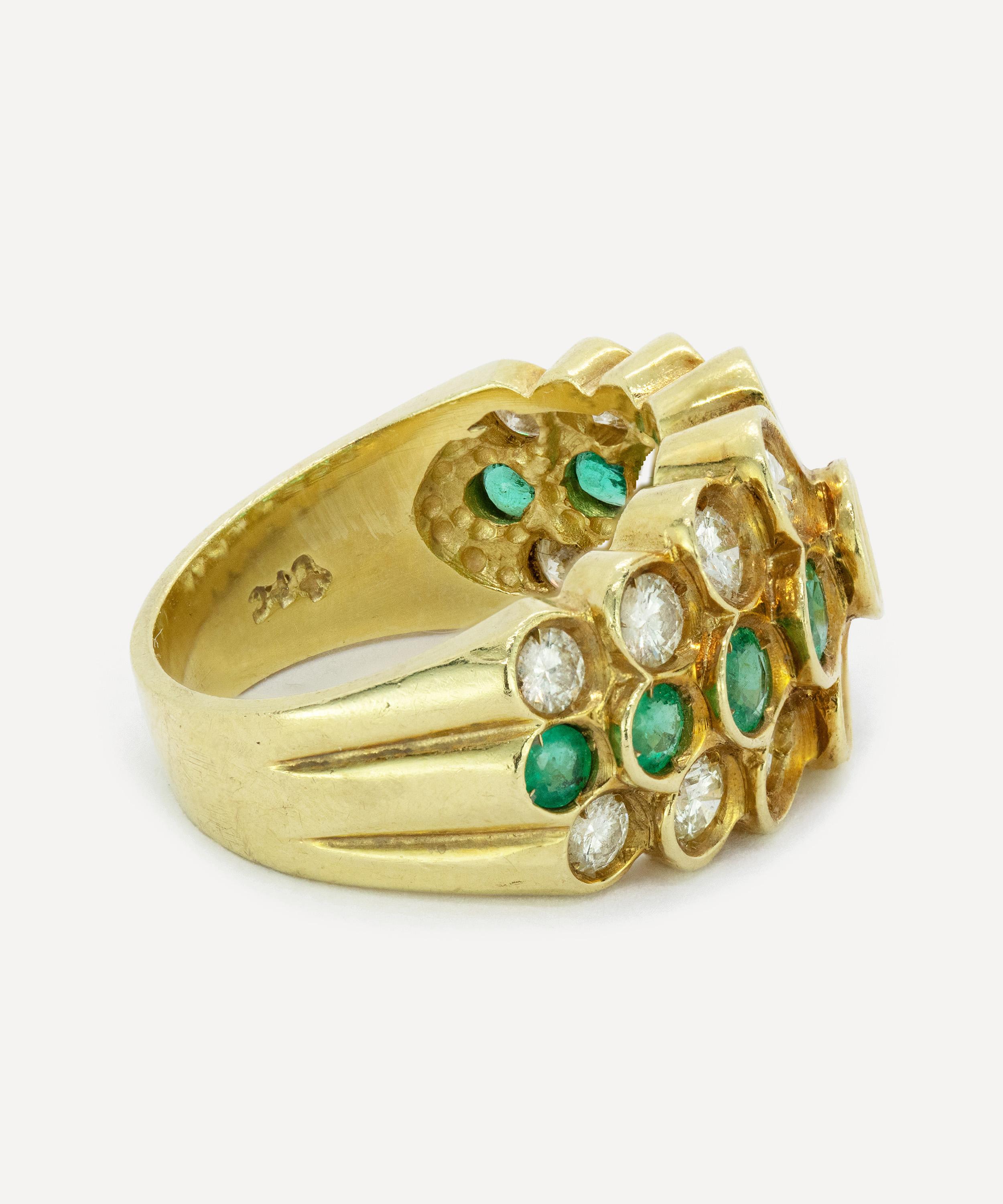 Kojis - 18ct Gold Emerald and Diamond Ring image number 2