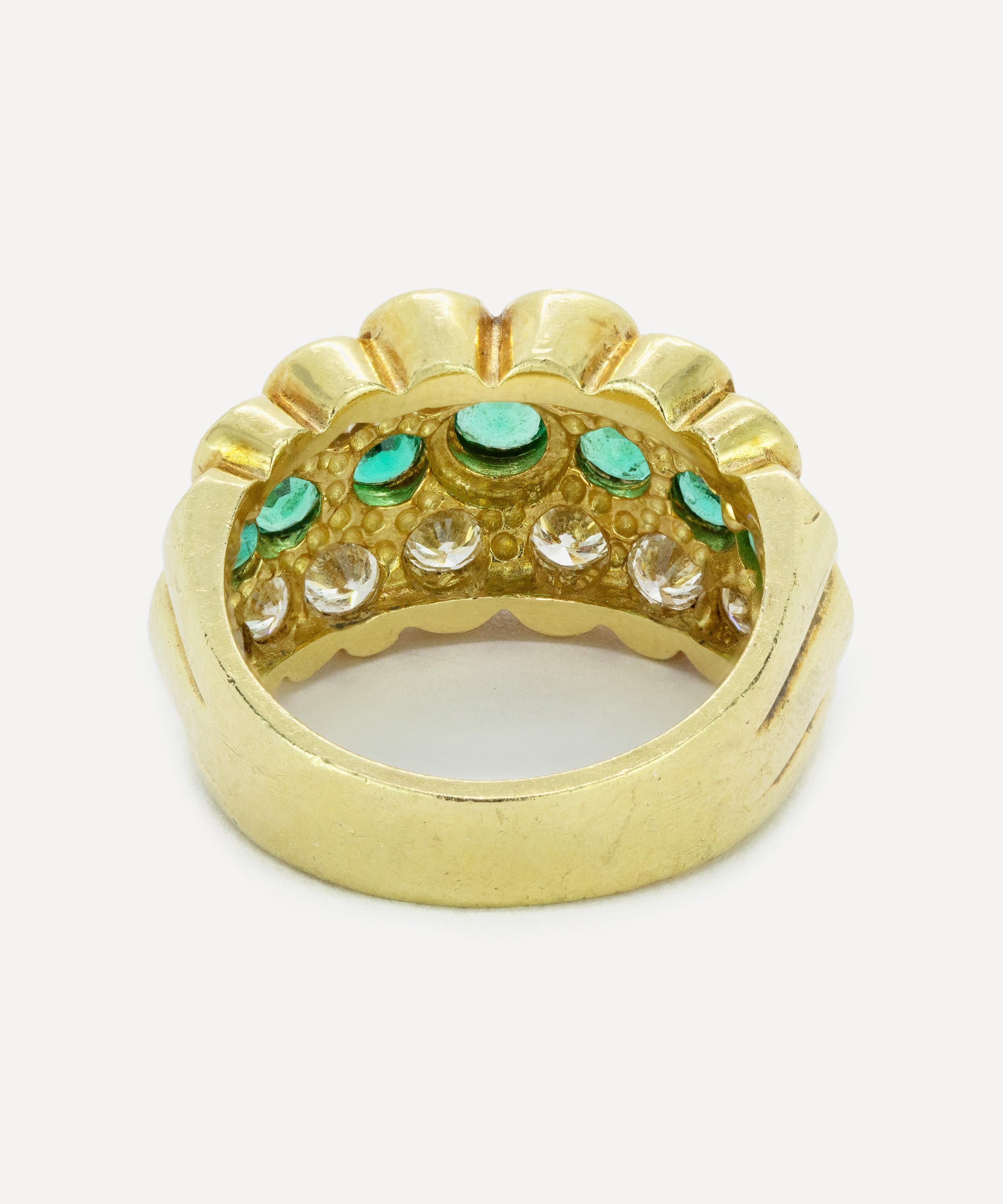 Kojis - 18ct Gold Emerald and Diamond Ring image number 3