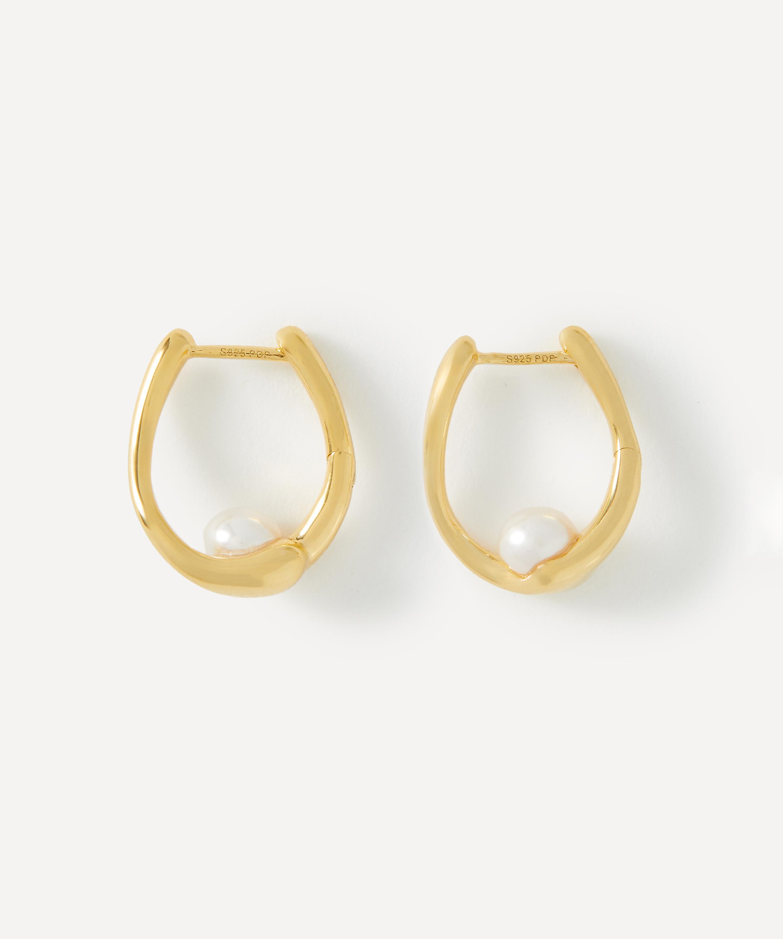 PDPAOLA - 18ct Gold-Plated La Perla Aura Hoop Earrings image number 1