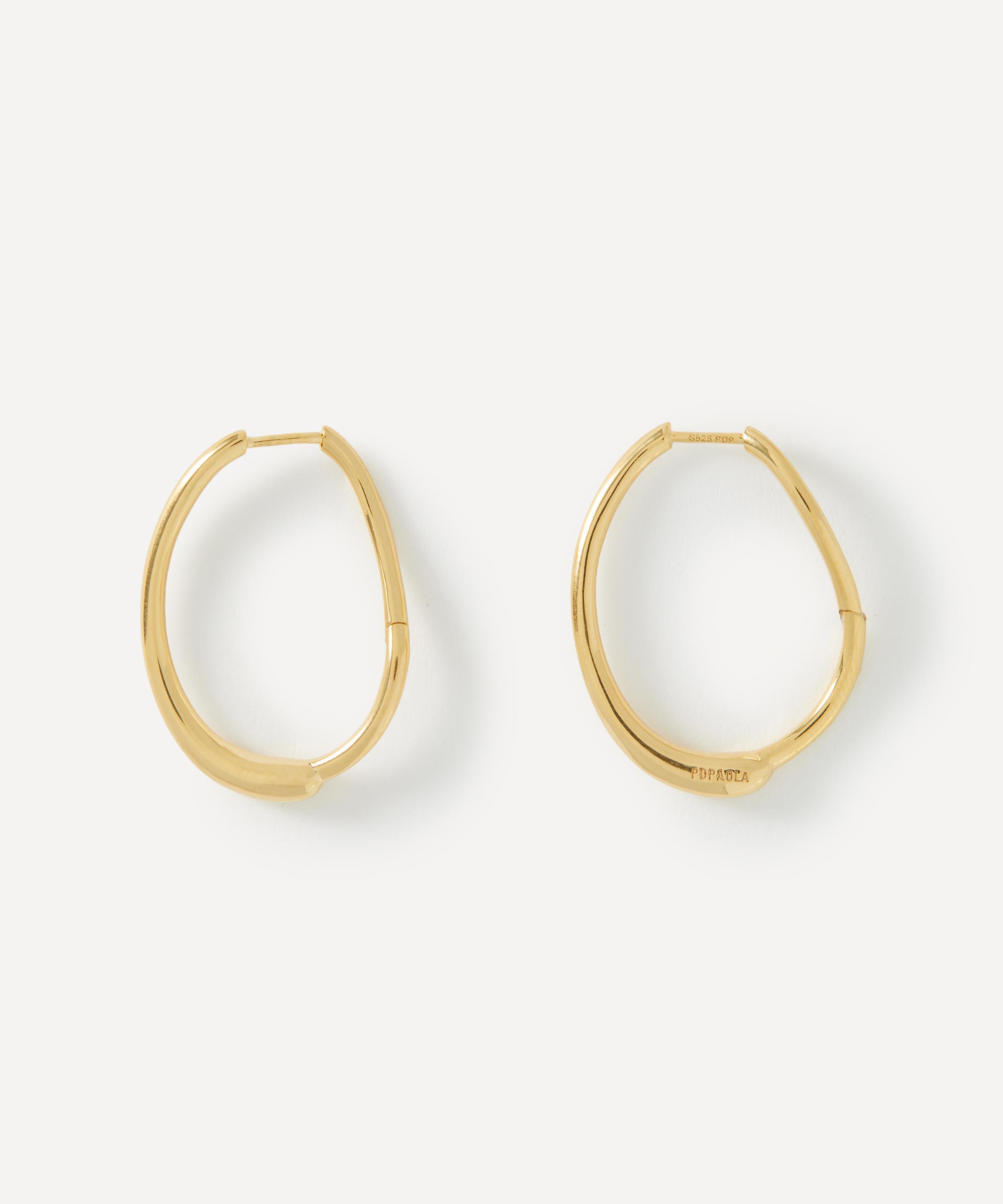 PDPAOLA - 18ct Gold-Plated Halo Hoop Earrings image number 1