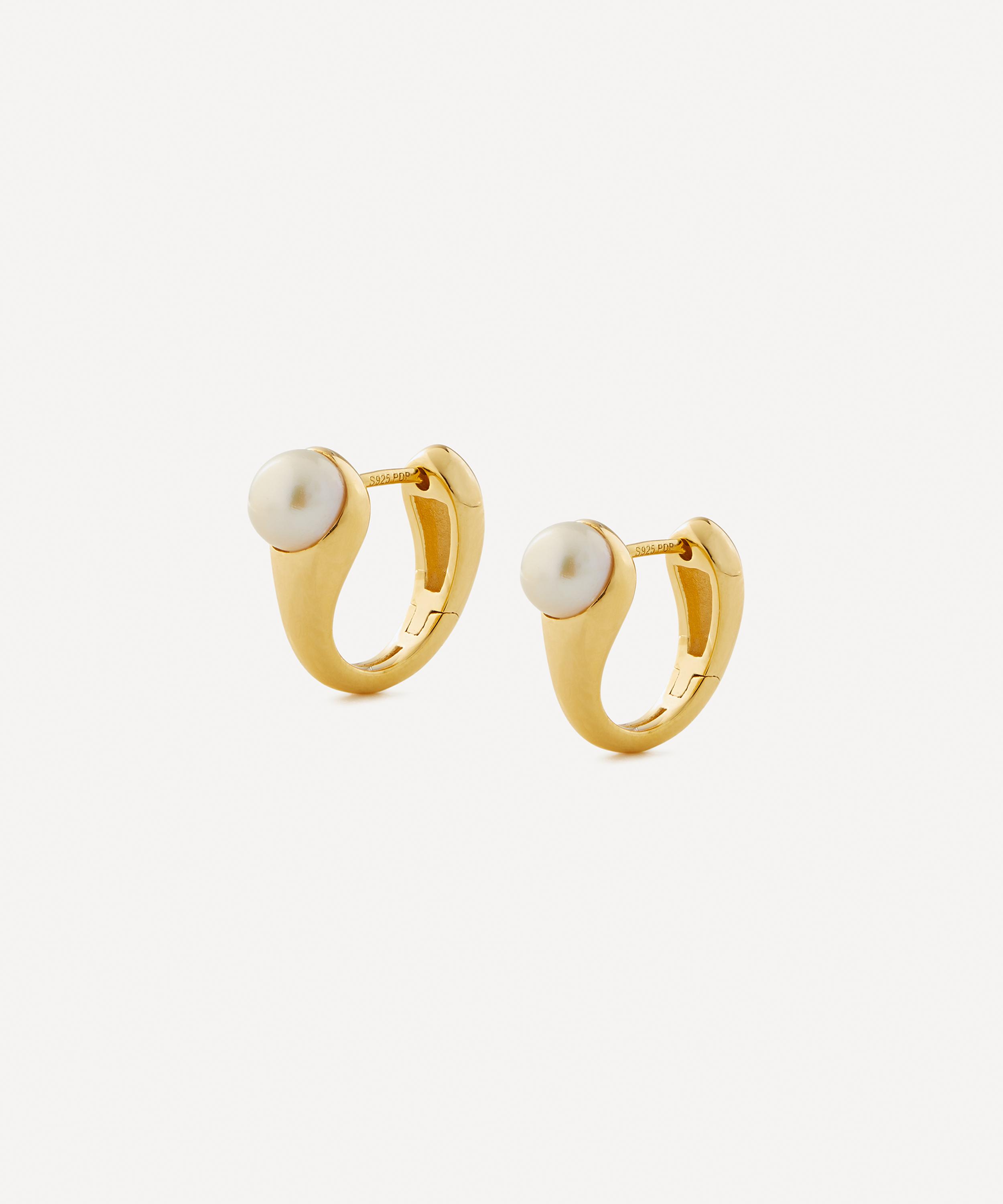 PDPAOLA - 18ct Gold-Plated La Perla Ondine Hoop Earrings
