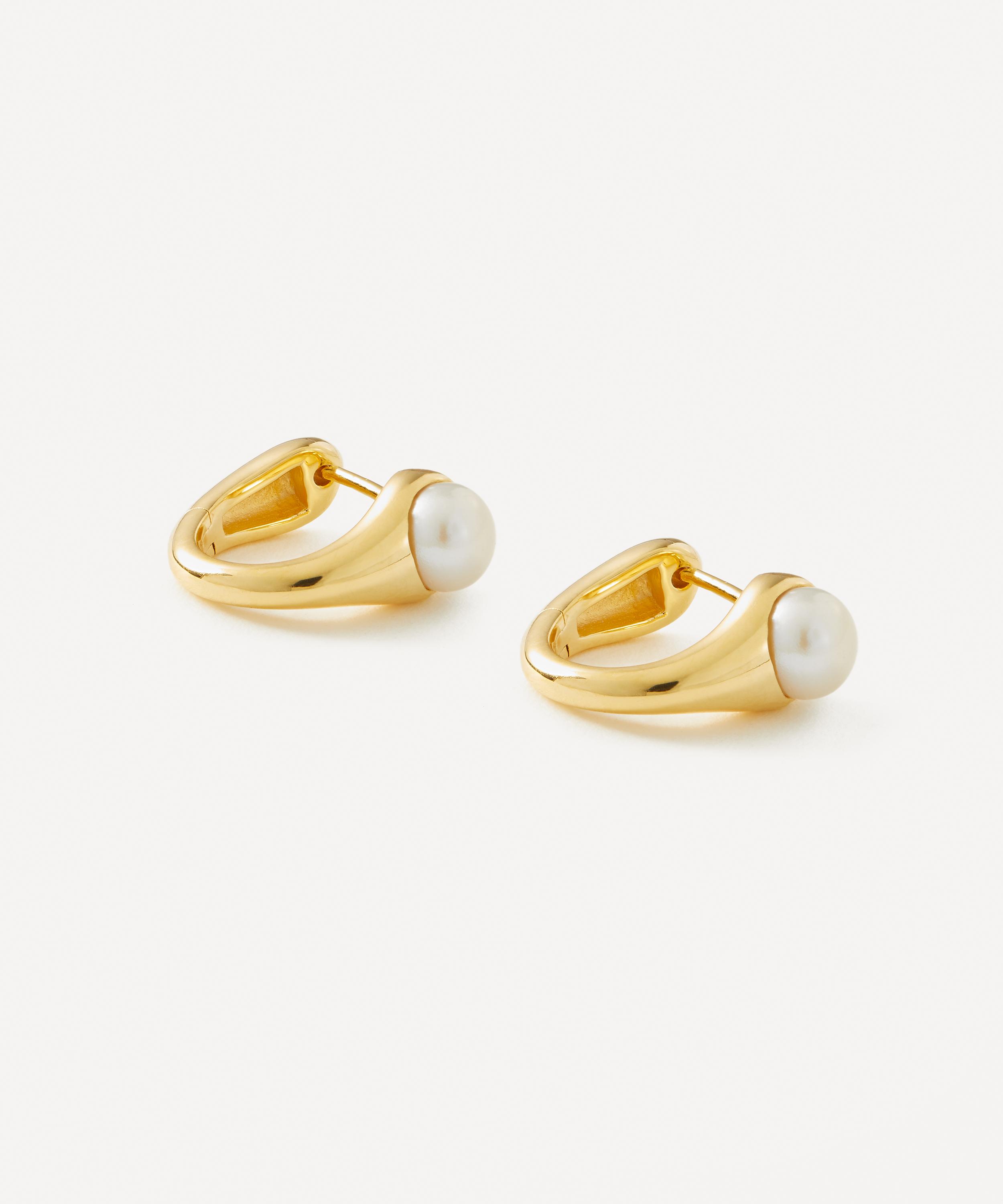 PDPAOLA - 18ct Gold-Plated La Perla Ondine Hoop Earrings image number 1