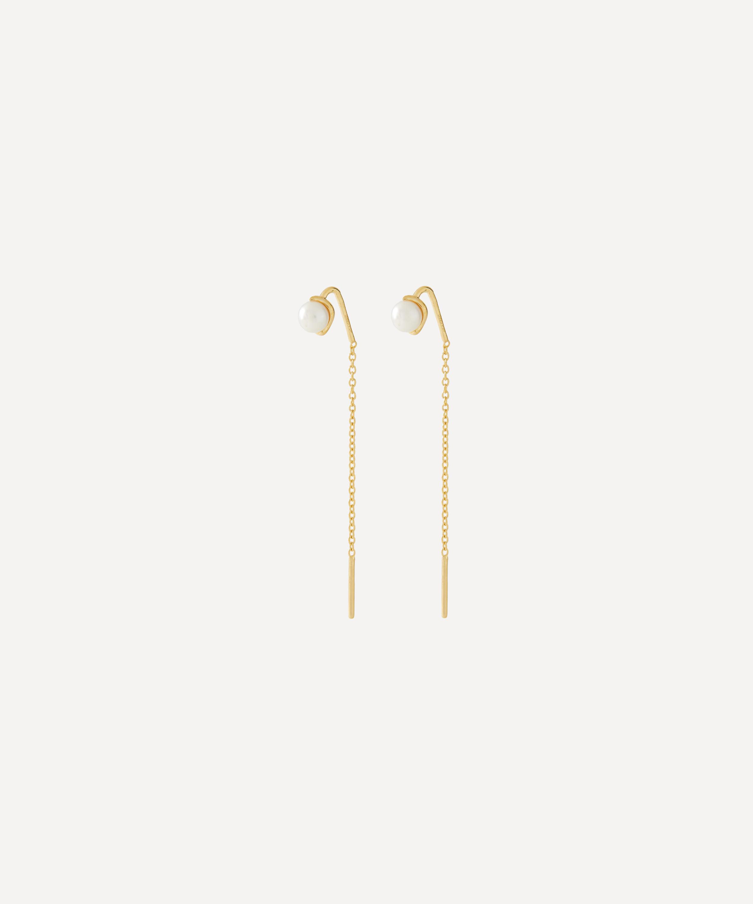 PDPAOLA - 18ct Gold-Plated La Perla Lyra Drop Earrings image number 1