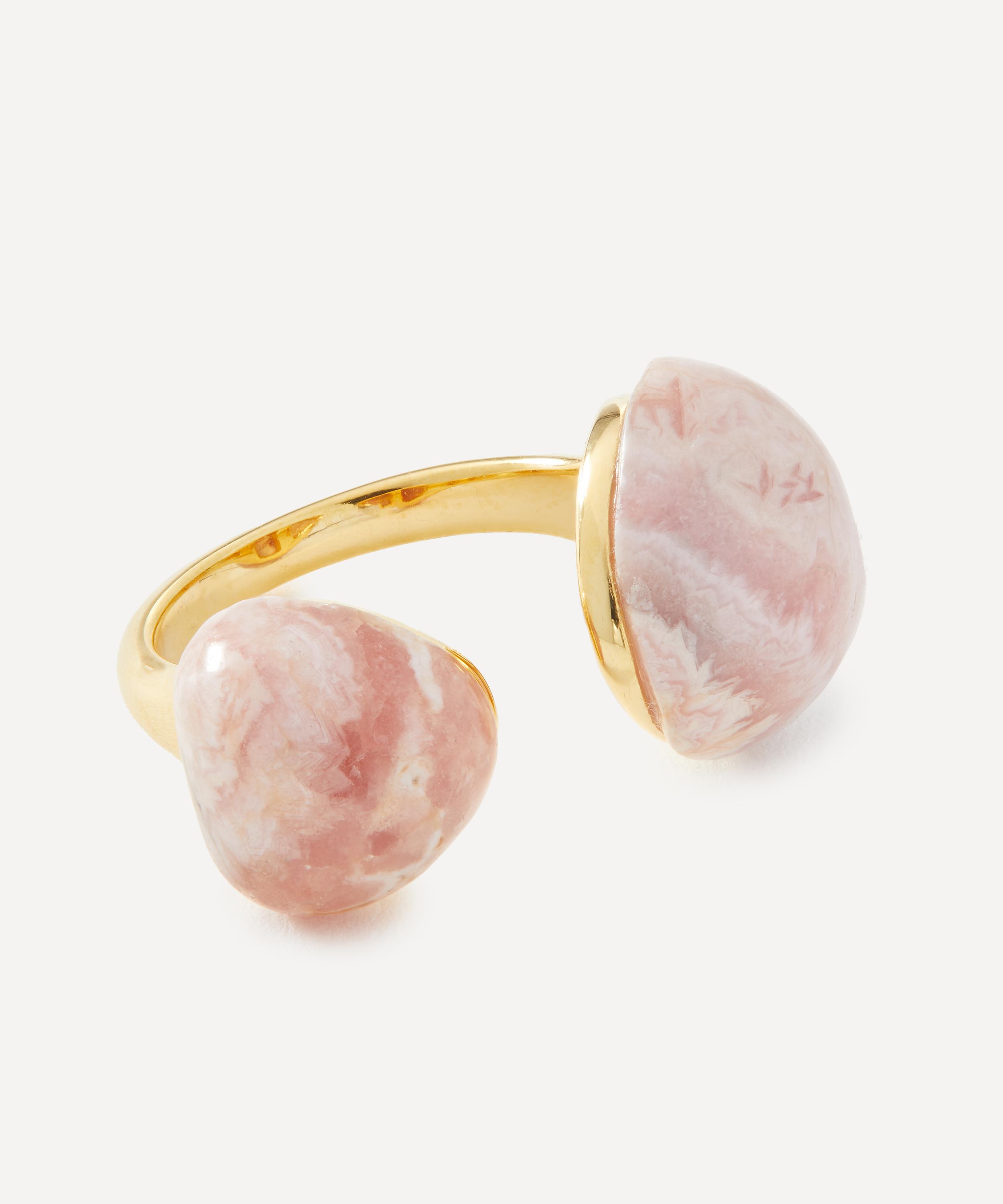PDPAOLA - 18ct Gold-Plated Rhodochrosite Gravity Ring image number 1