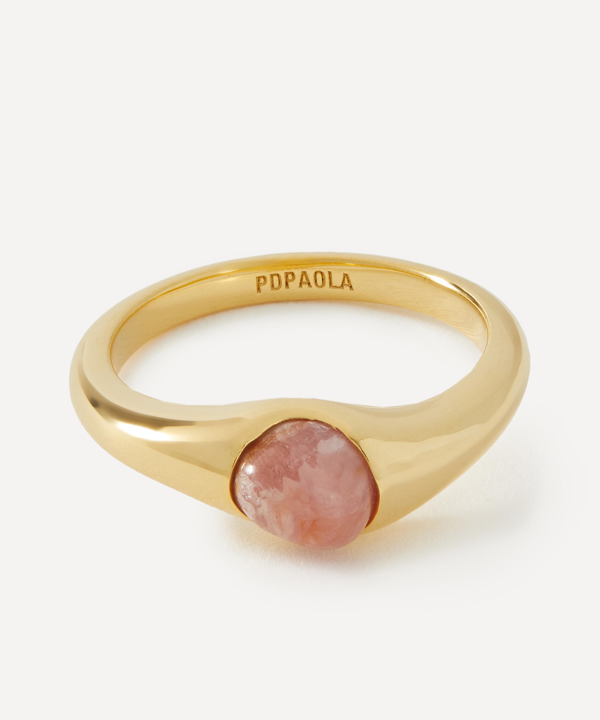 PDPAOLA - 18ct Gold-Plated Rhodochrosite Orion Ring