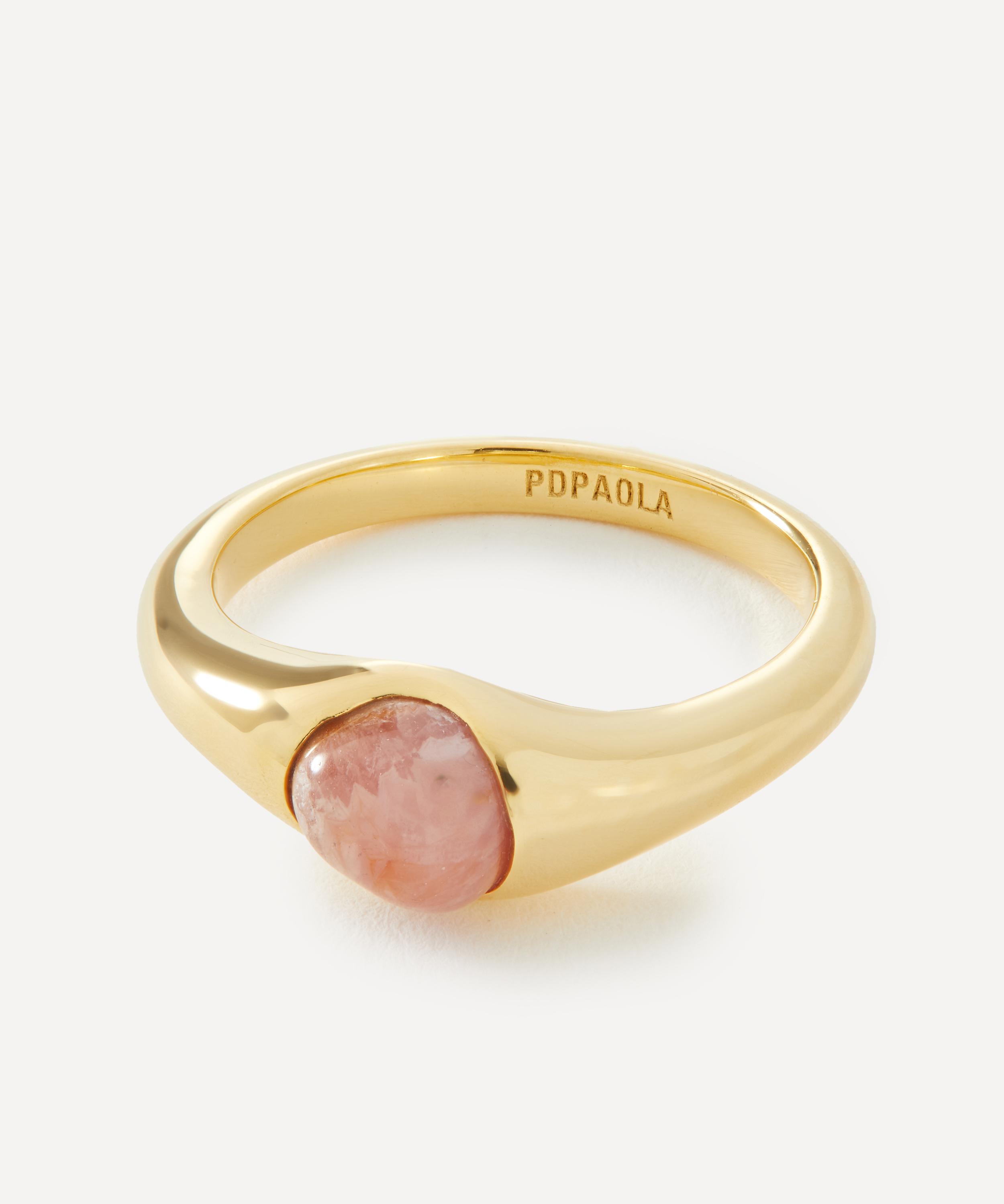 PDPAOLA - 18ct Gold-Plated Rhodochrosite Orion Ring image number 1