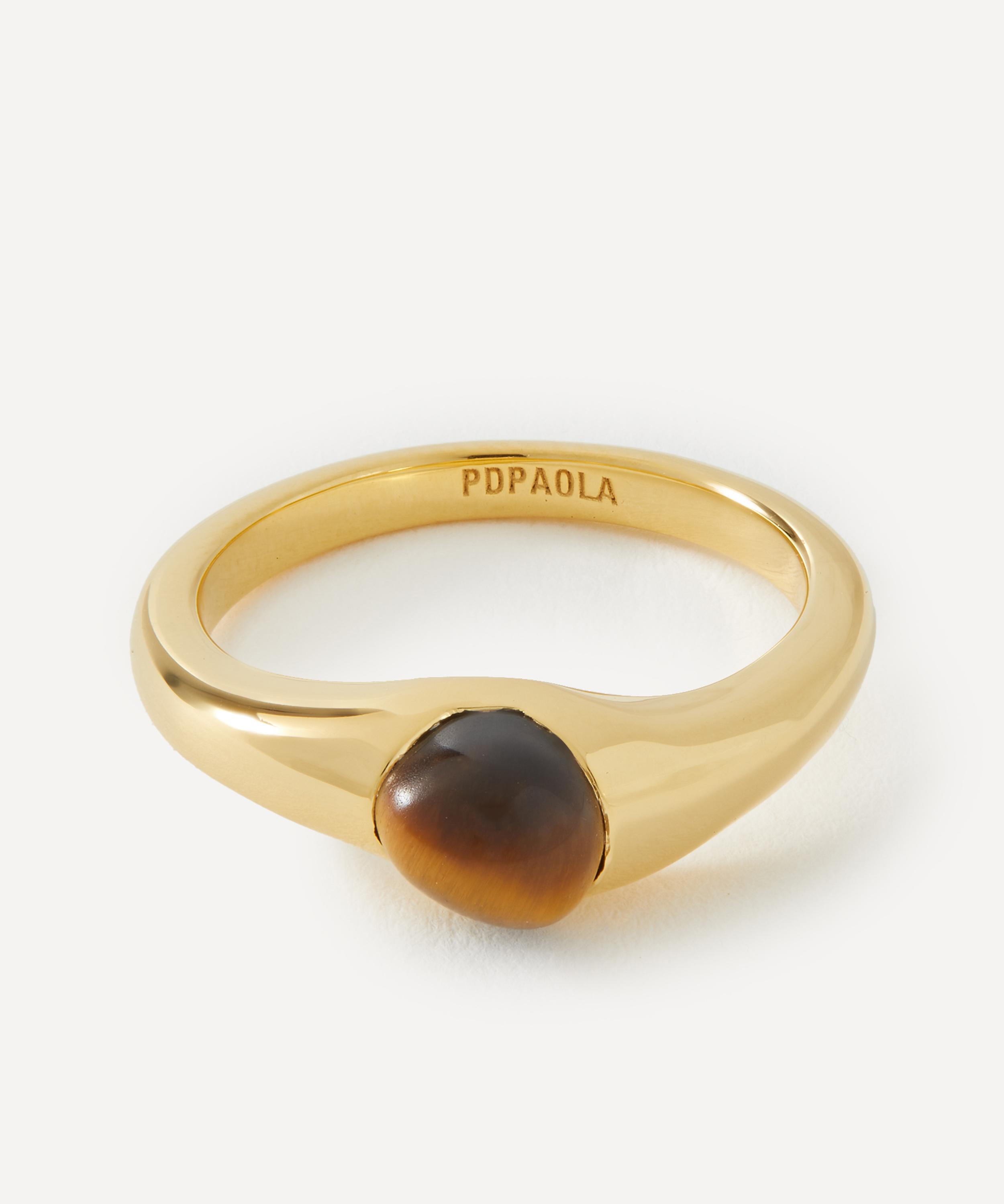 PDPAOLA - 18ct Gold-Plated Tigers Eye Orion Ring