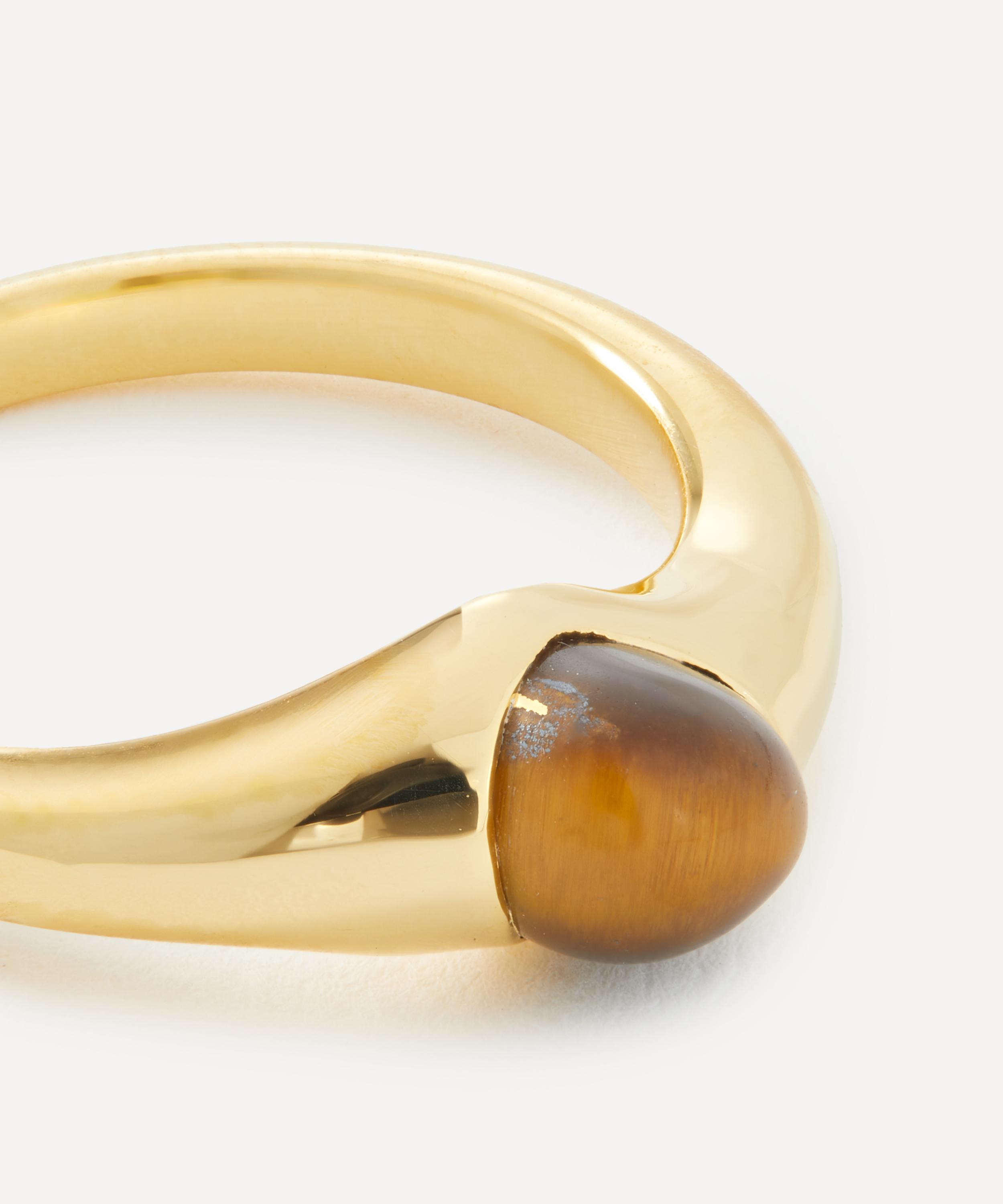 PDPAOLA - 18ct Gold-Plated Tigers Eye Orion Ring image number 1