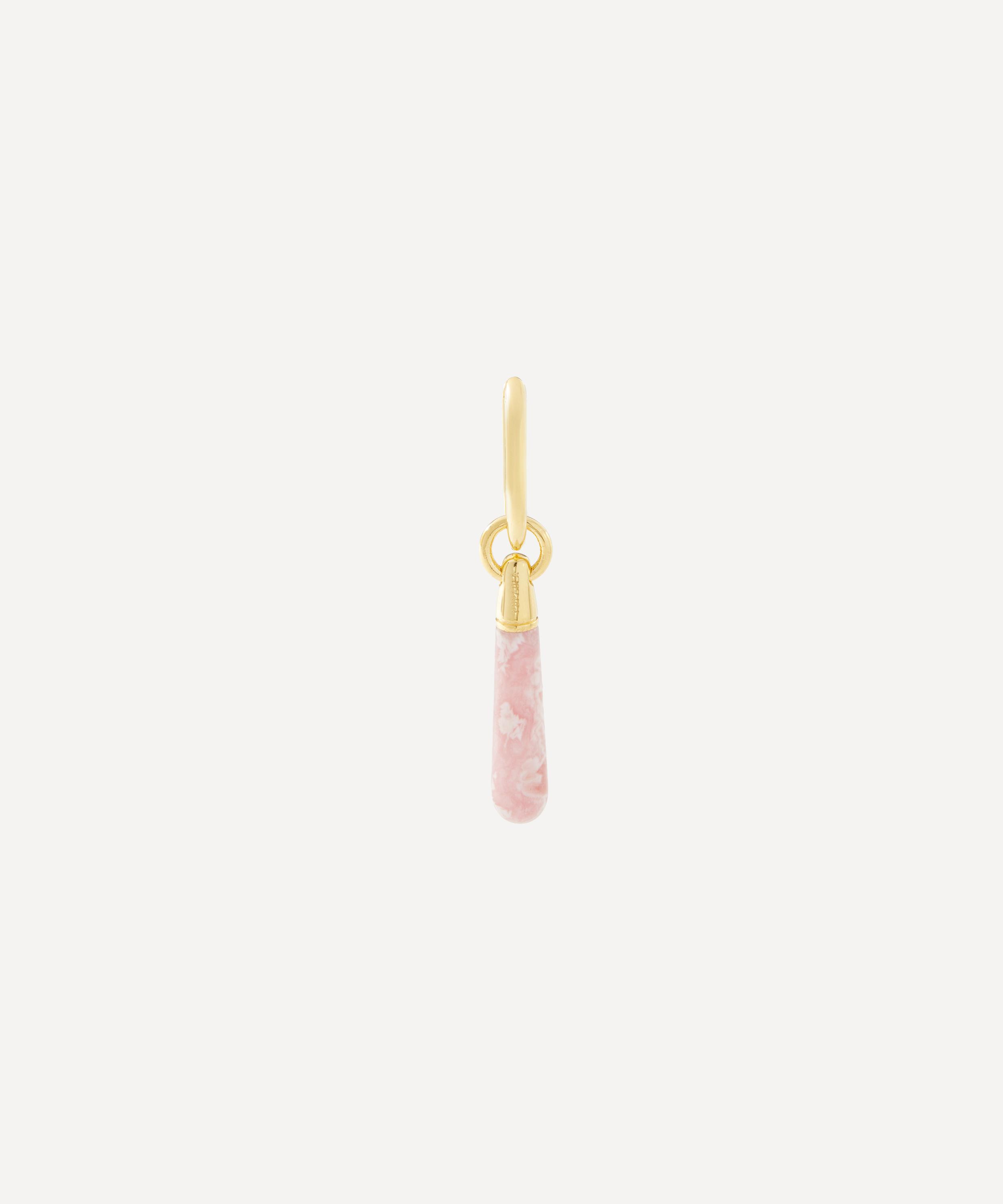 PDPAOLA - 18ct Gold-Plated Rhodochrosite Large Jupiter Single Hoop Earring