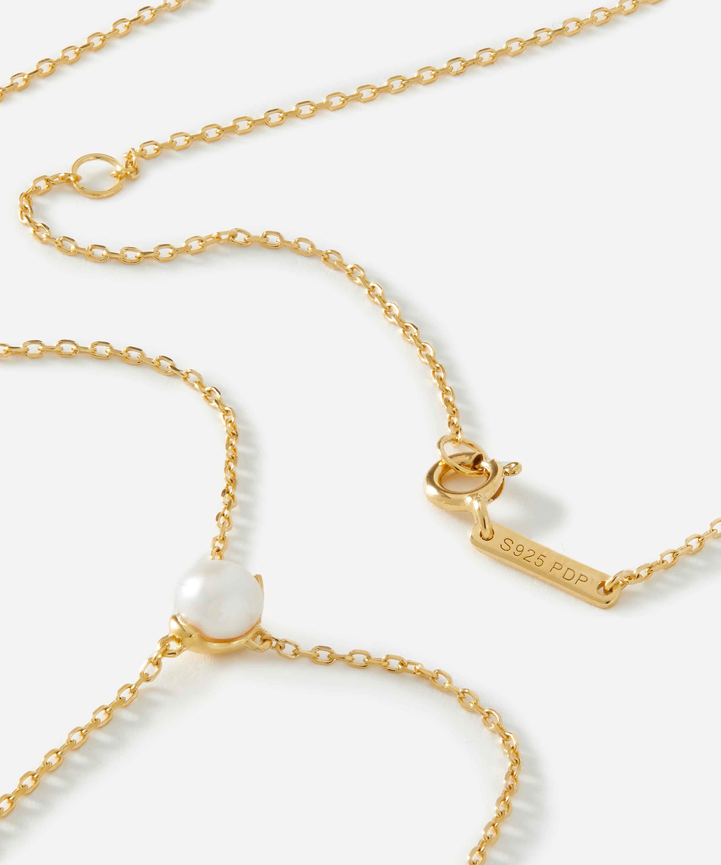 PDPAOLA - 18ct Gold-Plated Pearl Stella Lariat Necklace image number 1