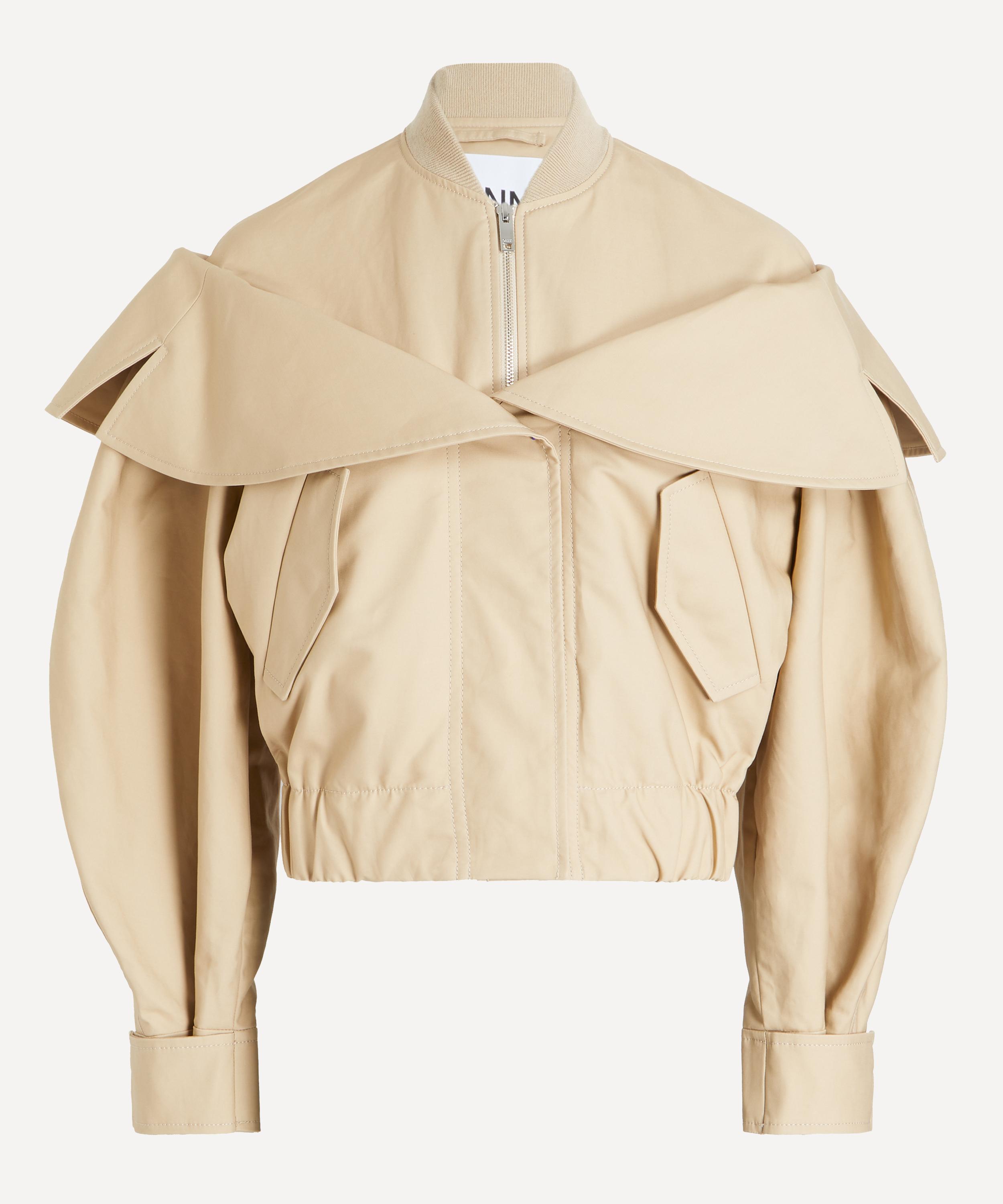 Ganni - Beige Cotton Bomber Jacket image number 0