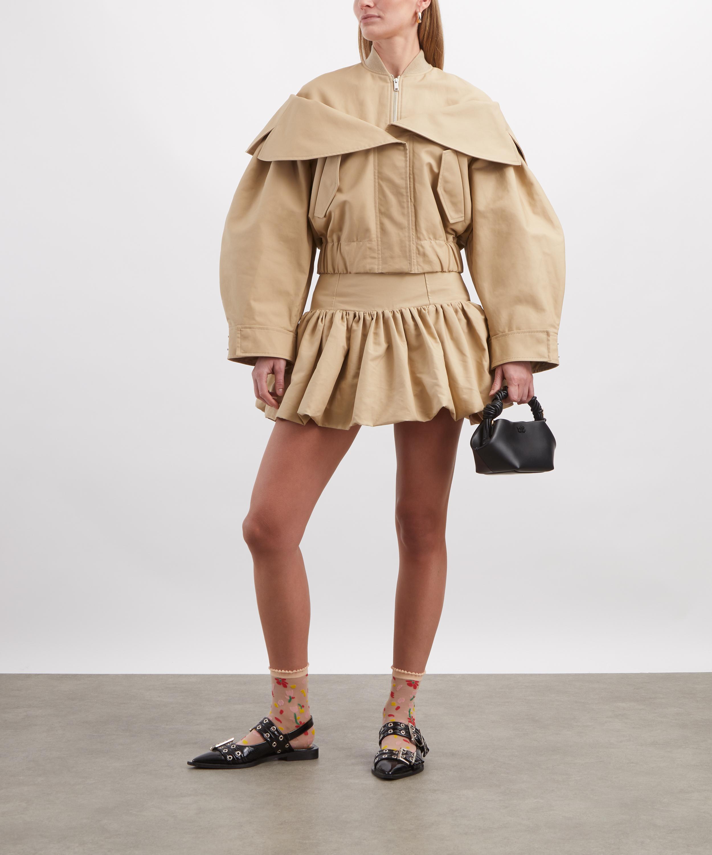Ganni - Beige Cotton Bomber Jacket image number 1