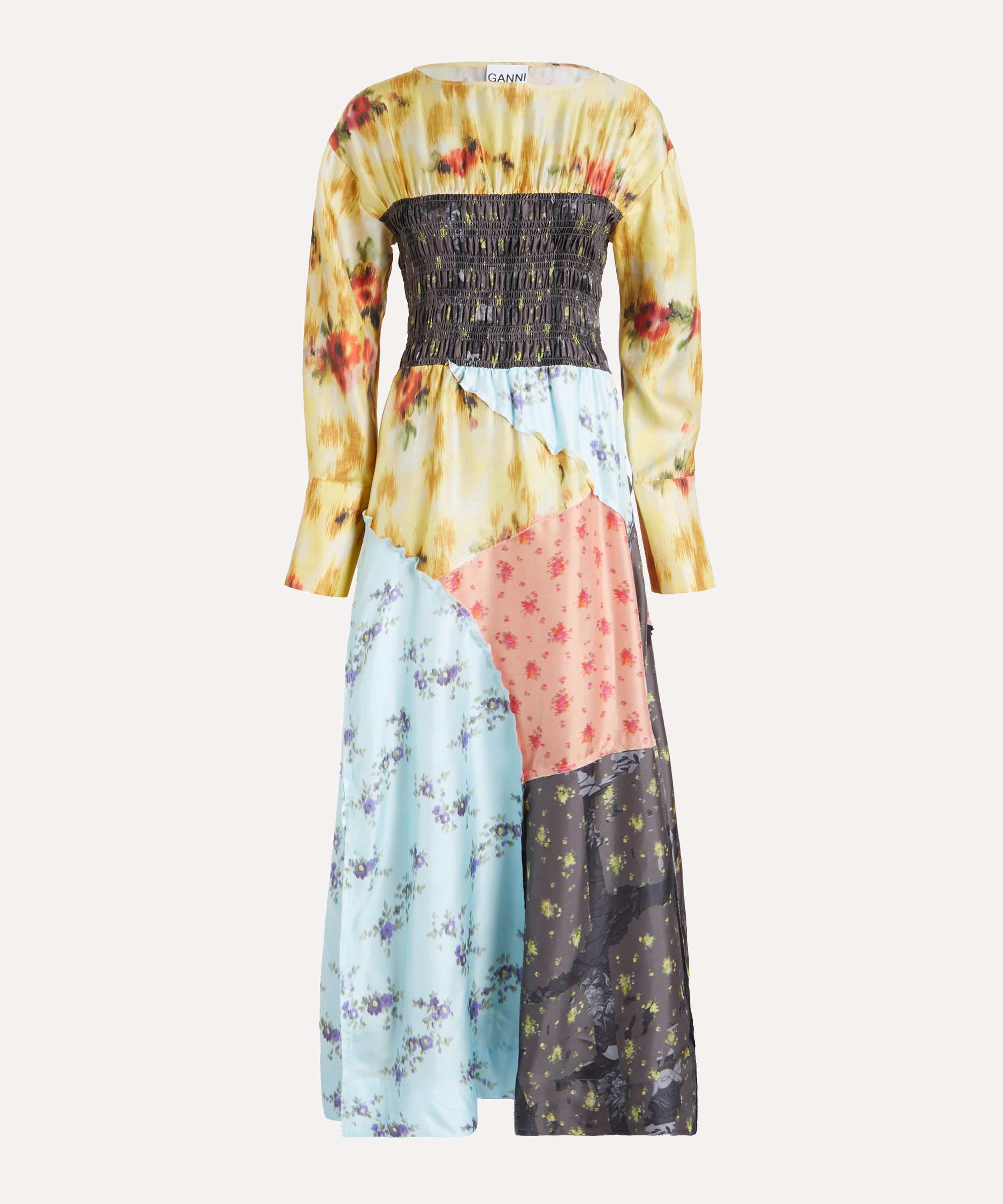 Ganni - Multi Printed Silk Dress