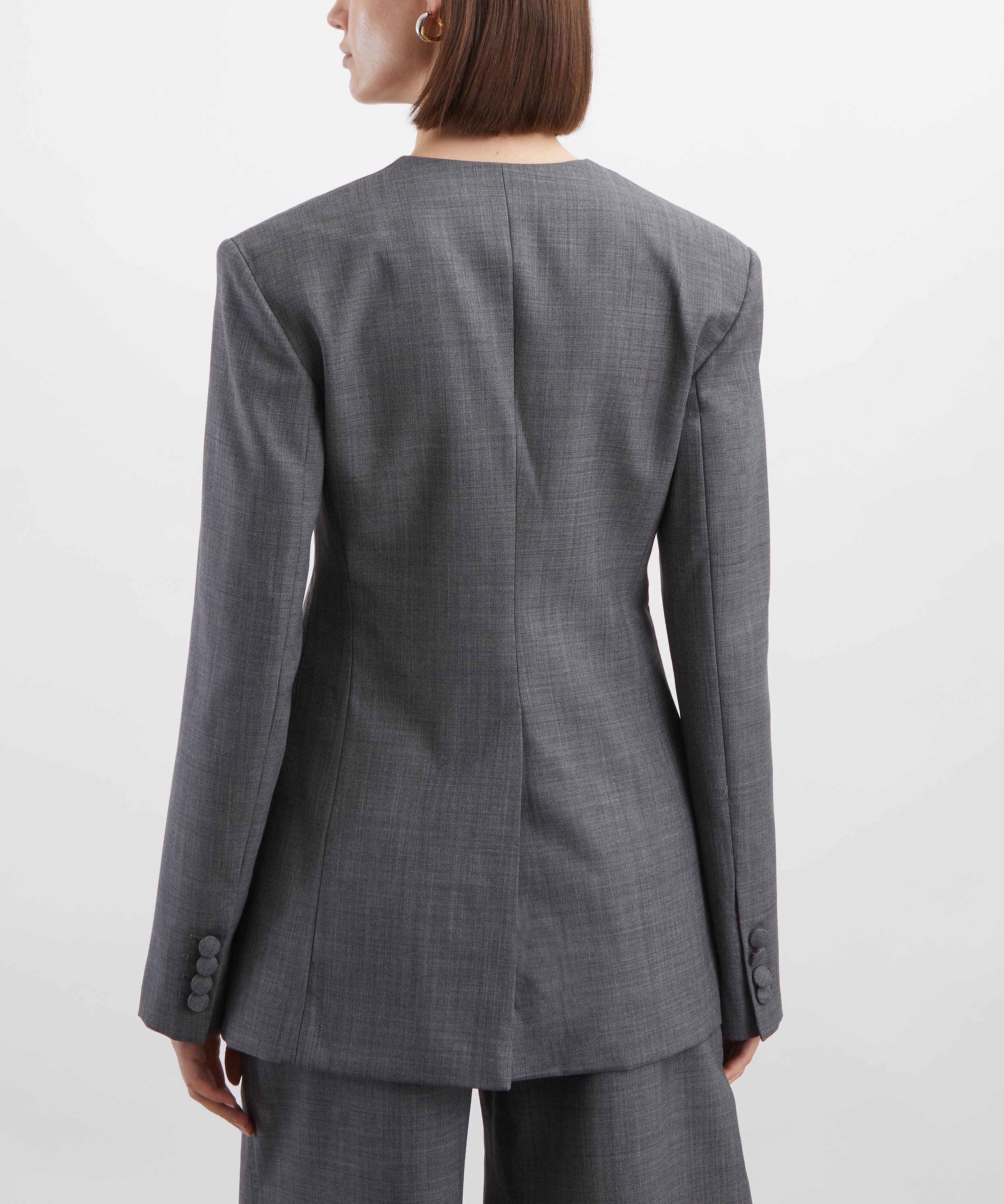 Ganni - Wool Melange Suiting Long Button Blazer image number 3