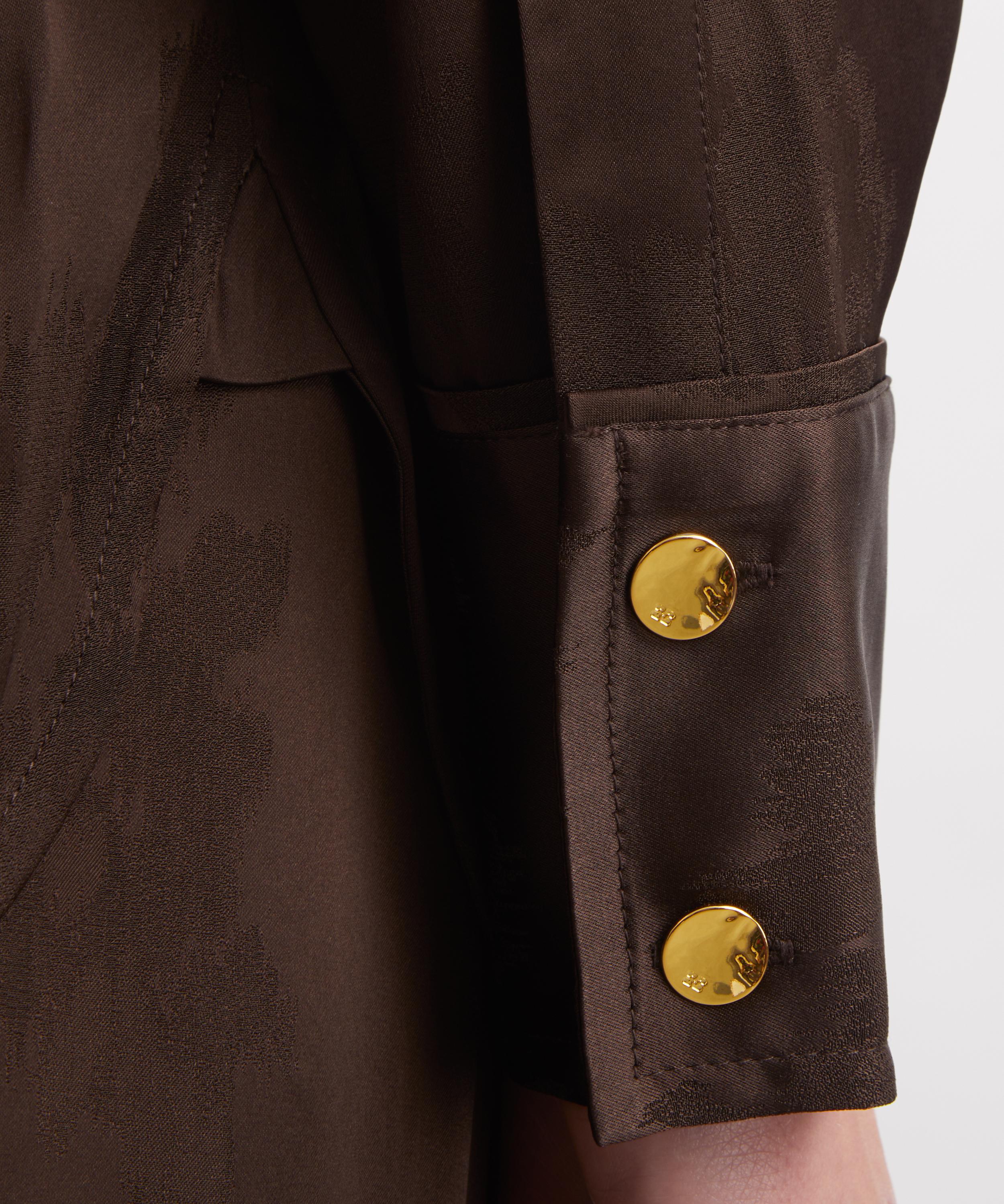 Ganni - Brown Satin Jacquard Shirt image number 4