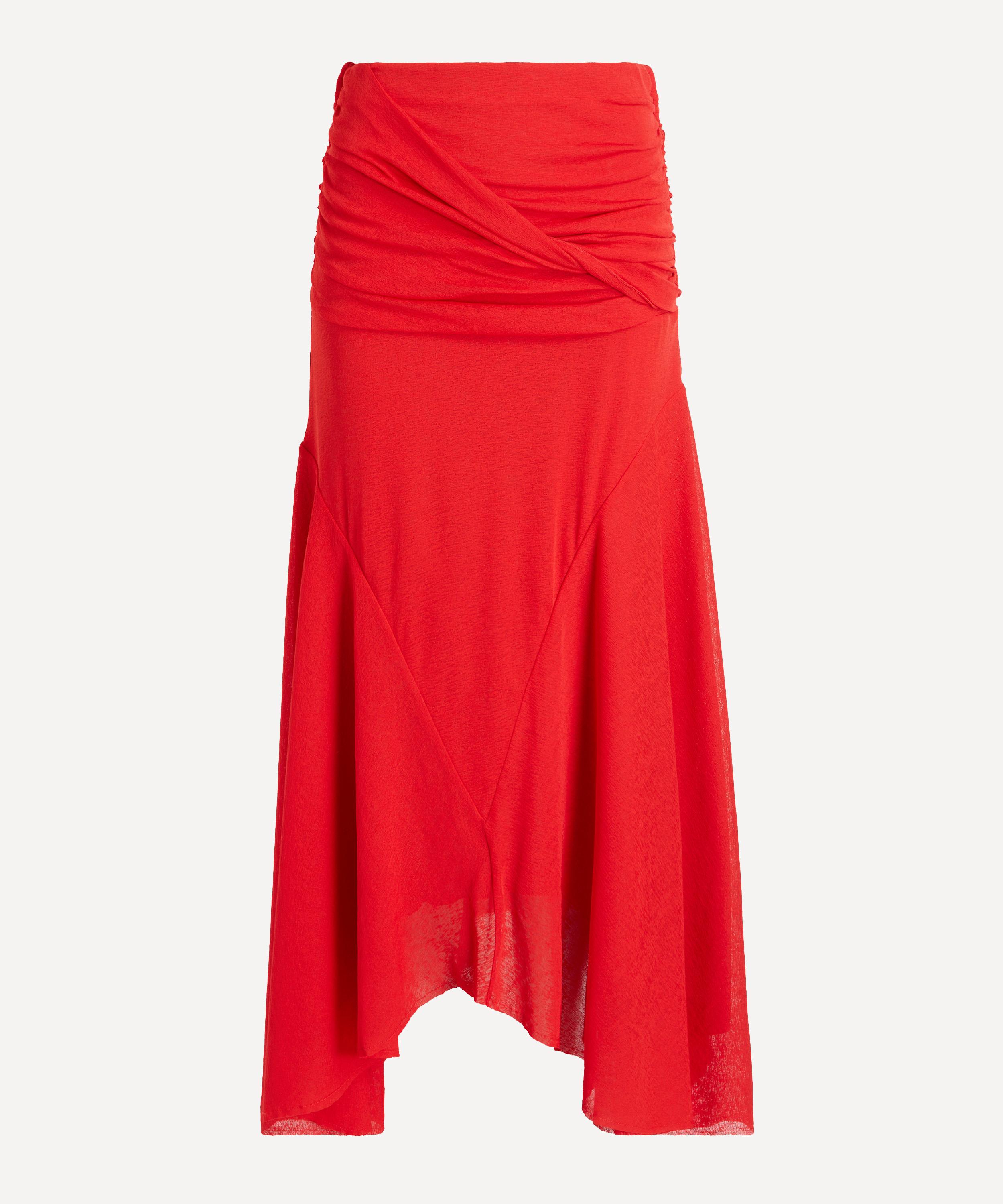 Ganni - Red Marl Mesh Long Skirt