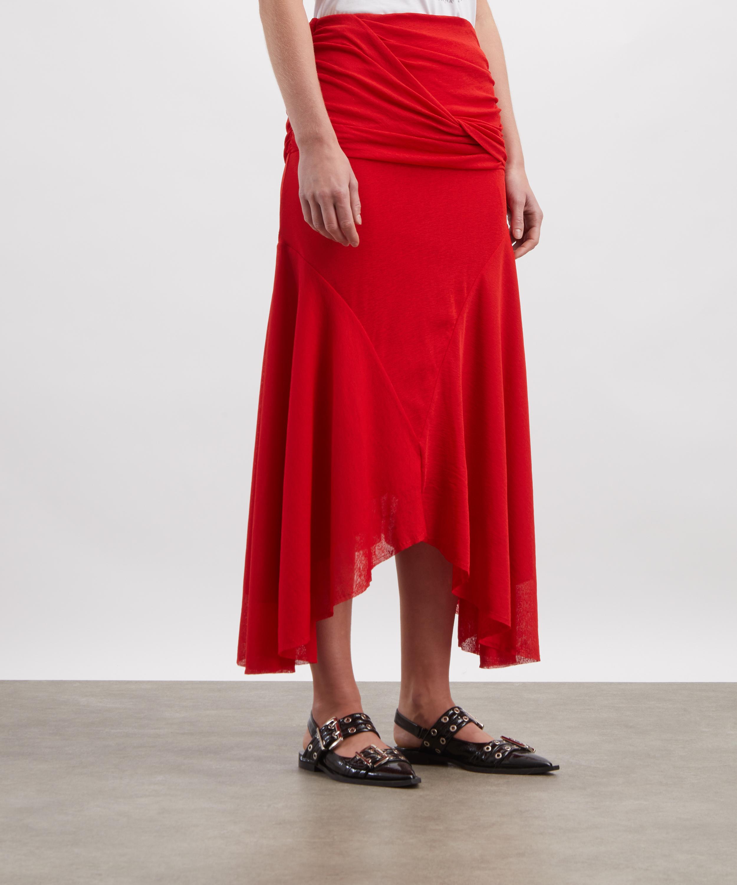 Ganni - Red Marl Mesh Long Skirt image number 2