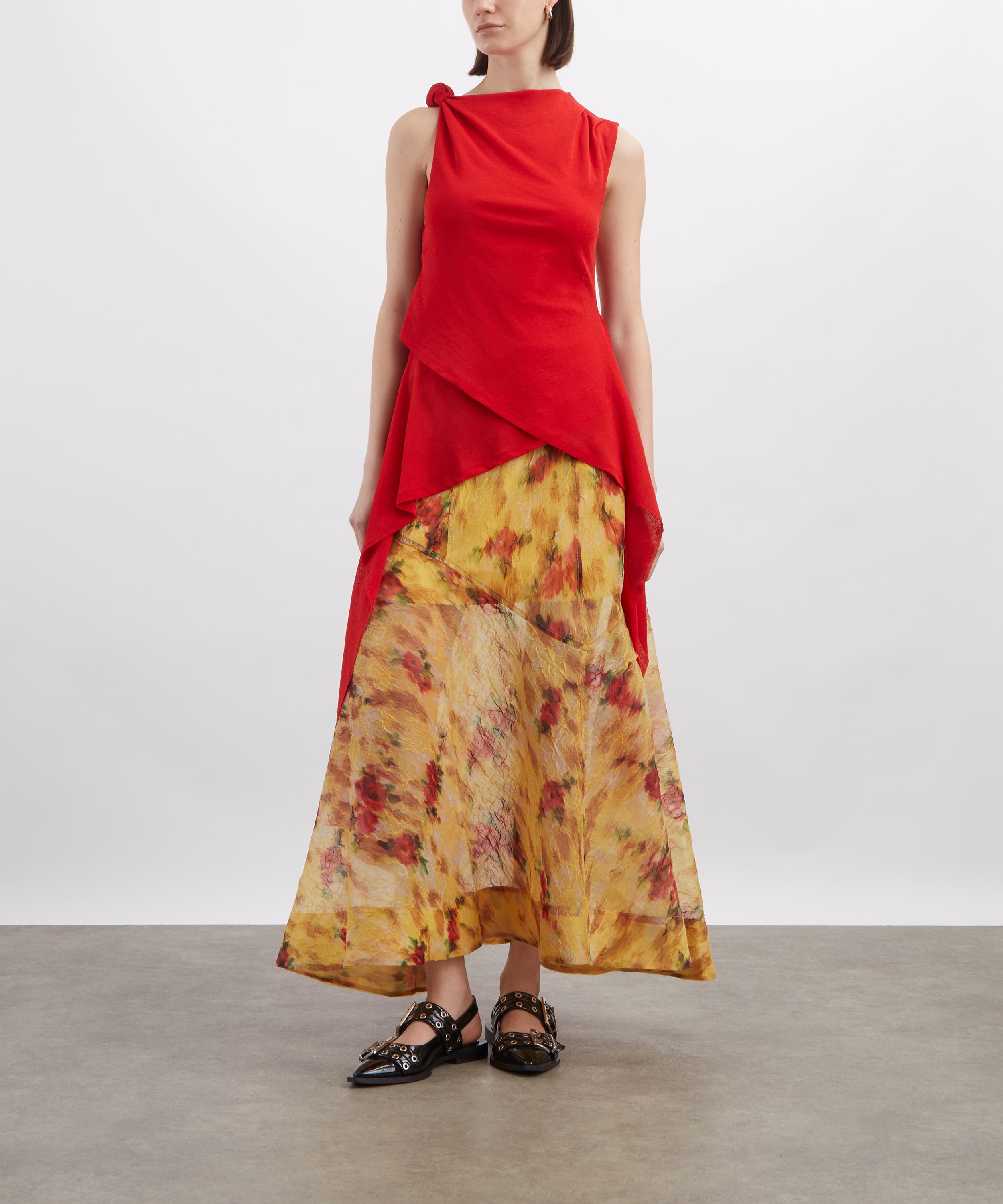 Ganni - Tie Knot Asymmetrical Top image number 1