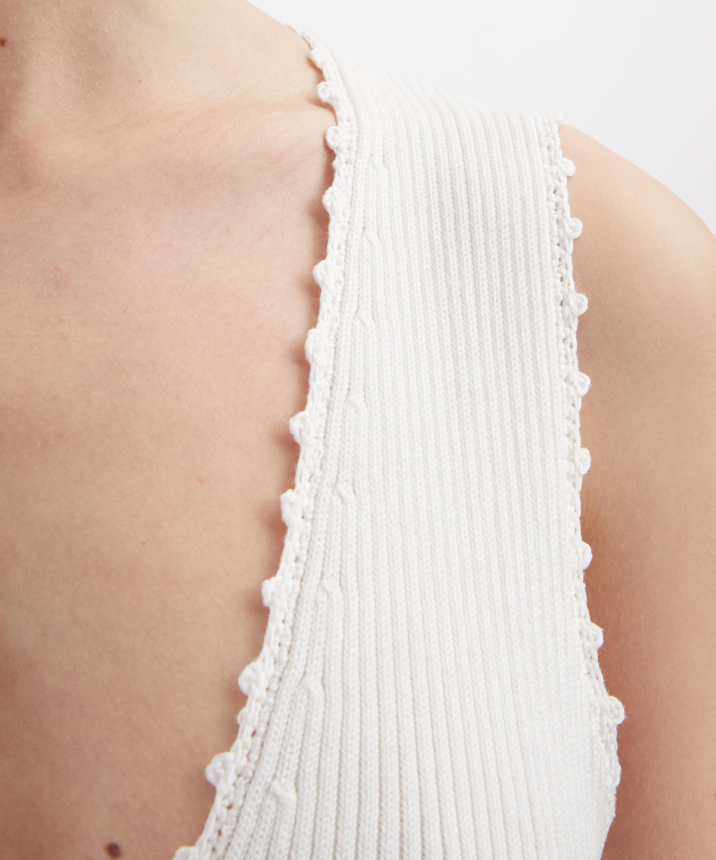 Ganni - Fine Rib Crochet V-Neck Dress image number 4