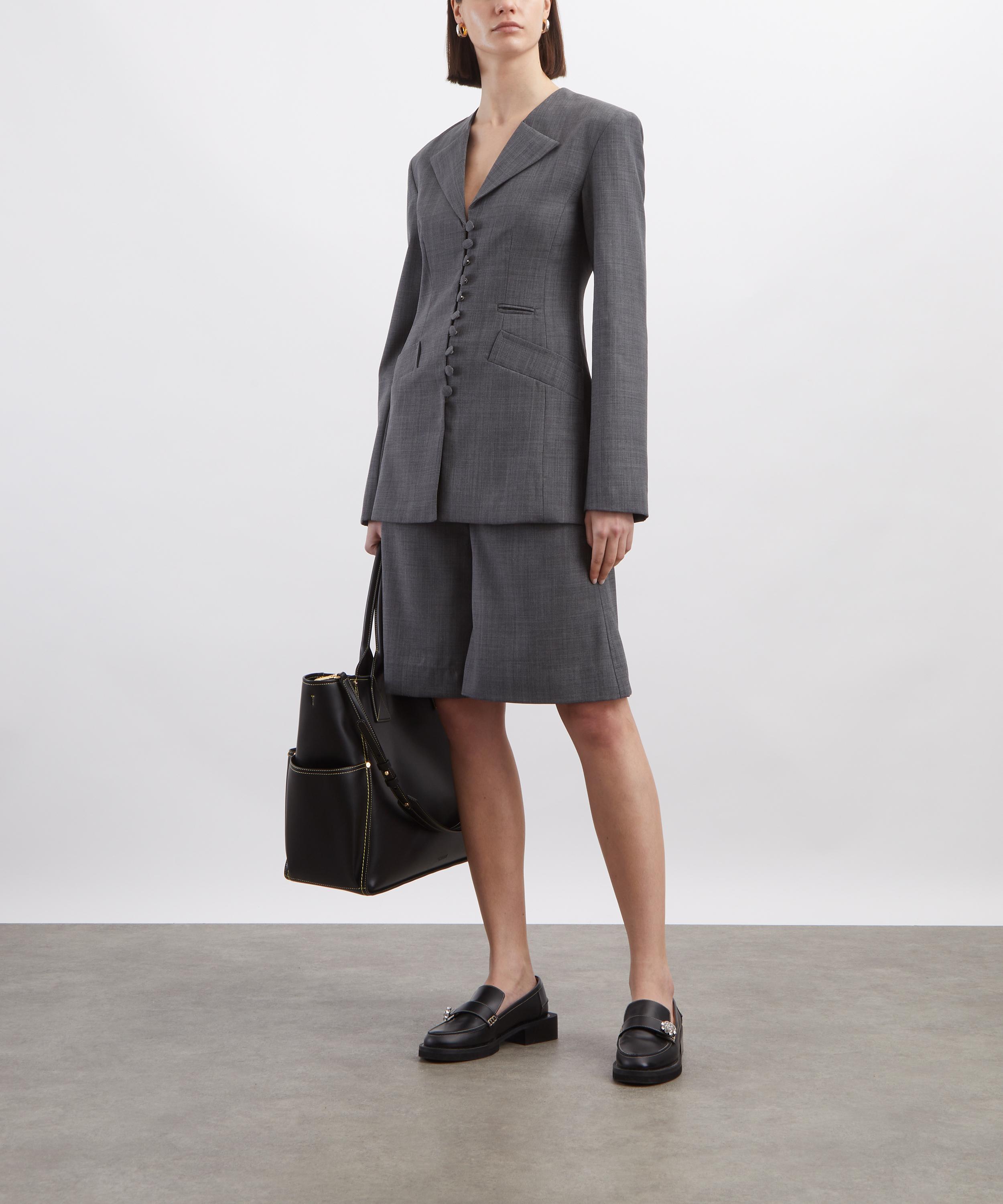 Ganni - Wool Melange Suiting Low Waisted Bermuda image number 1