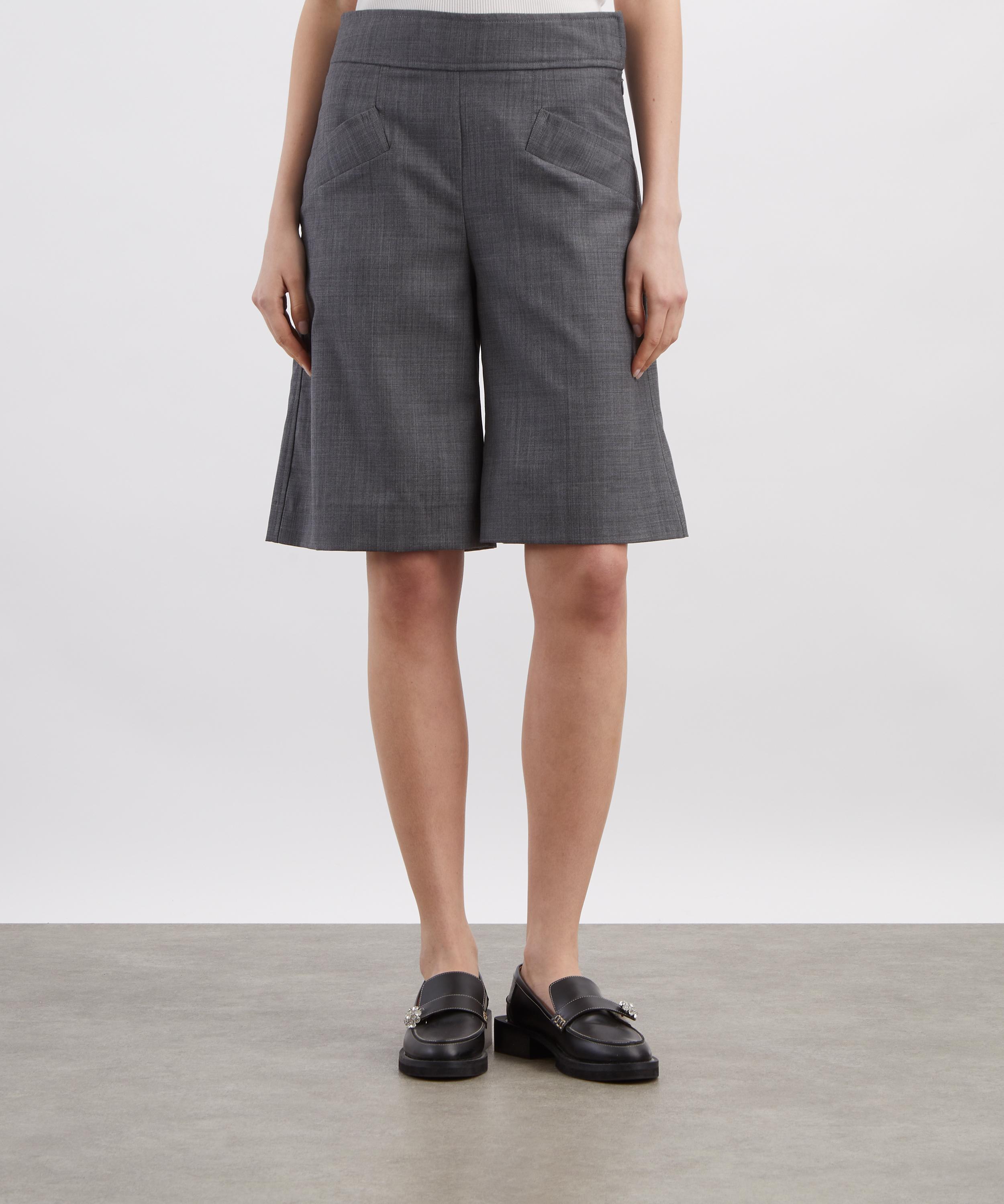 Ganni - Wool Melange Suiting Low Waisted Bermuda image number 2