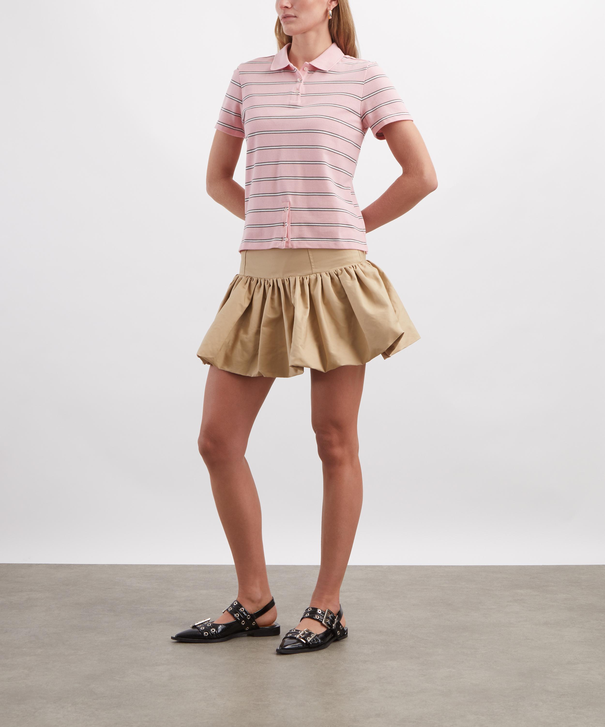 Ganni - Beige Cotton Ruched Mini Skirt image number 1