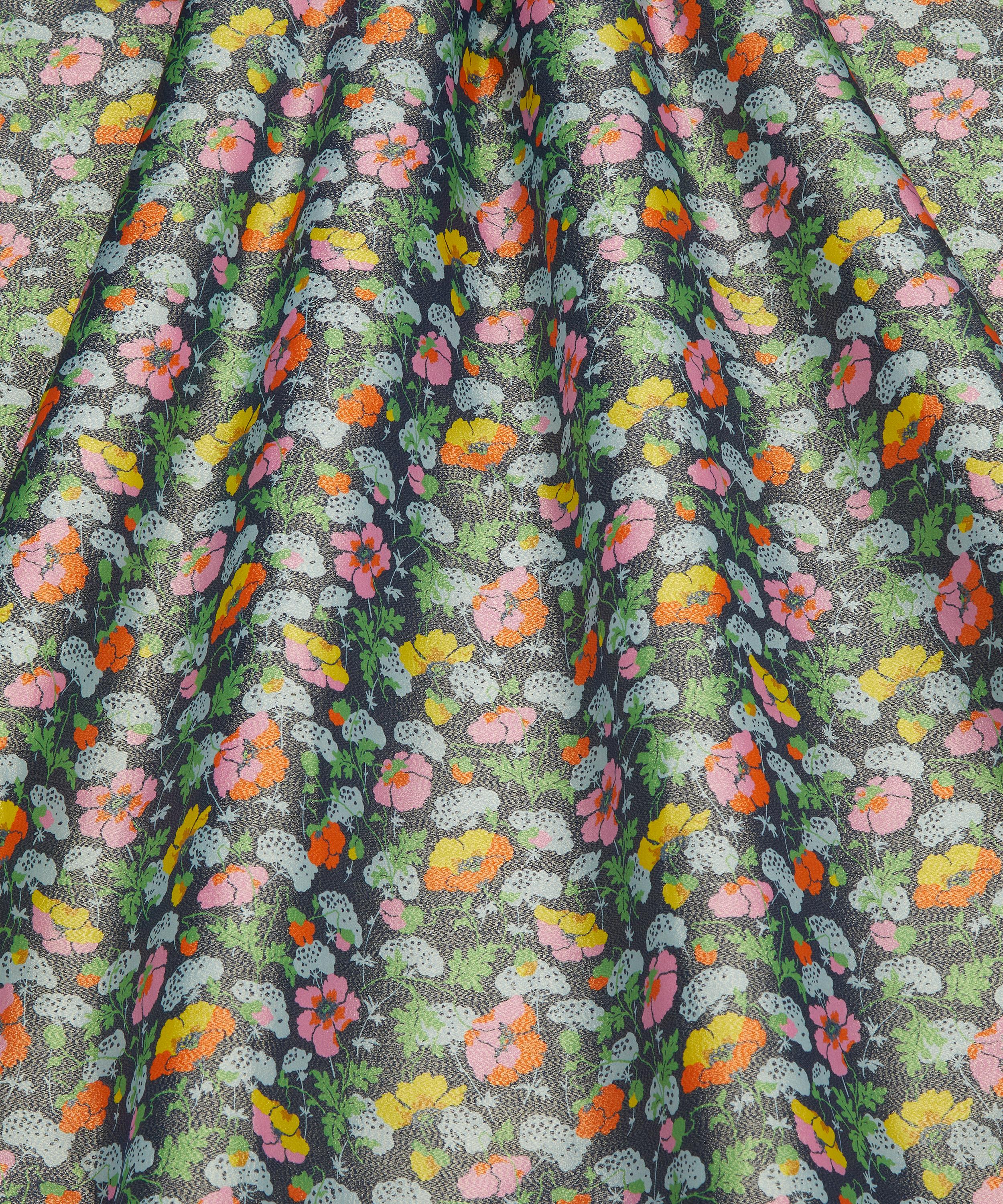 Liberty - Lawrence Poppies Codrington Silk Lurex image number 2
