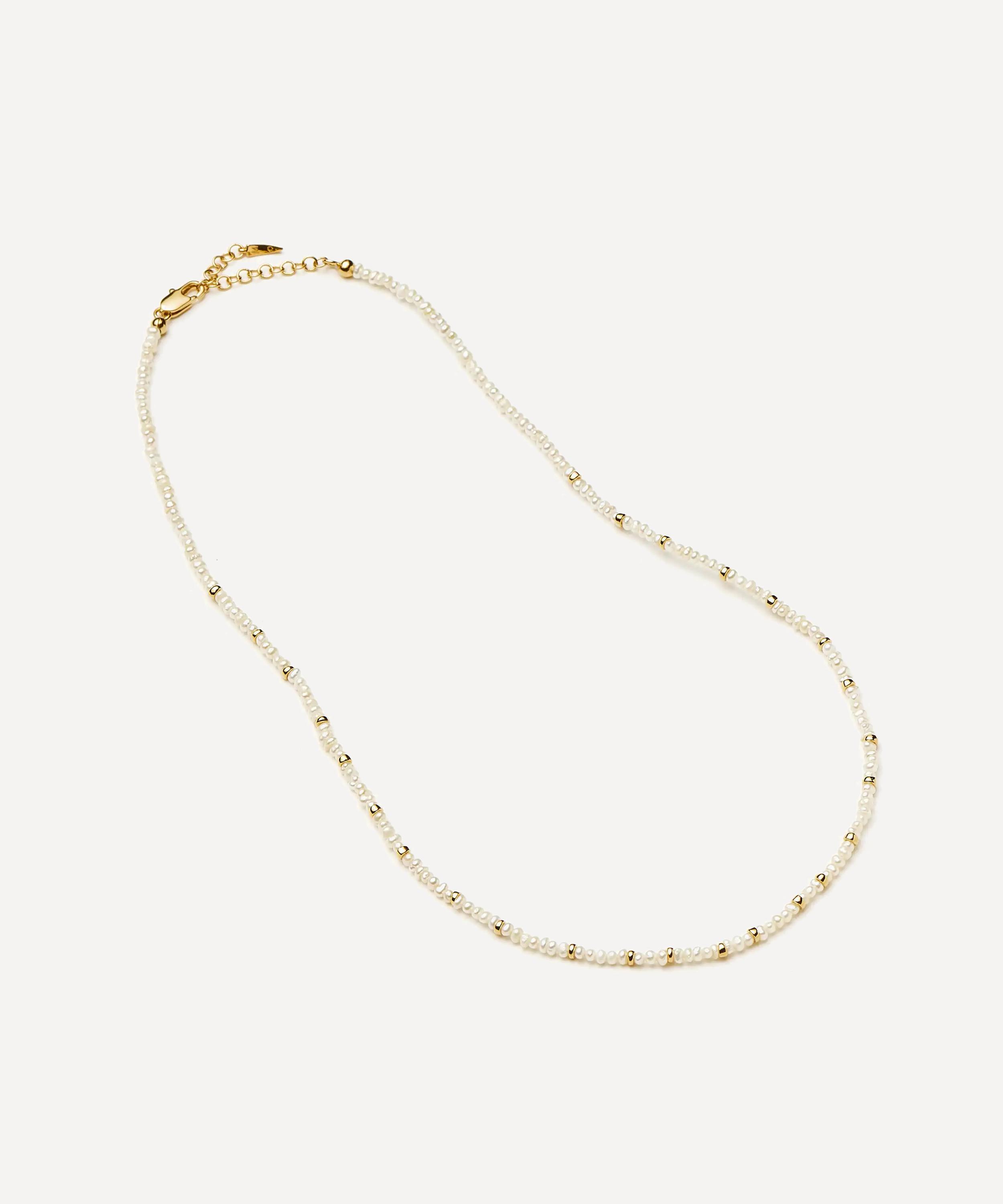 Missoma - 18ct Gold-Plated Micro Pearl Beaded Necklace image number 2