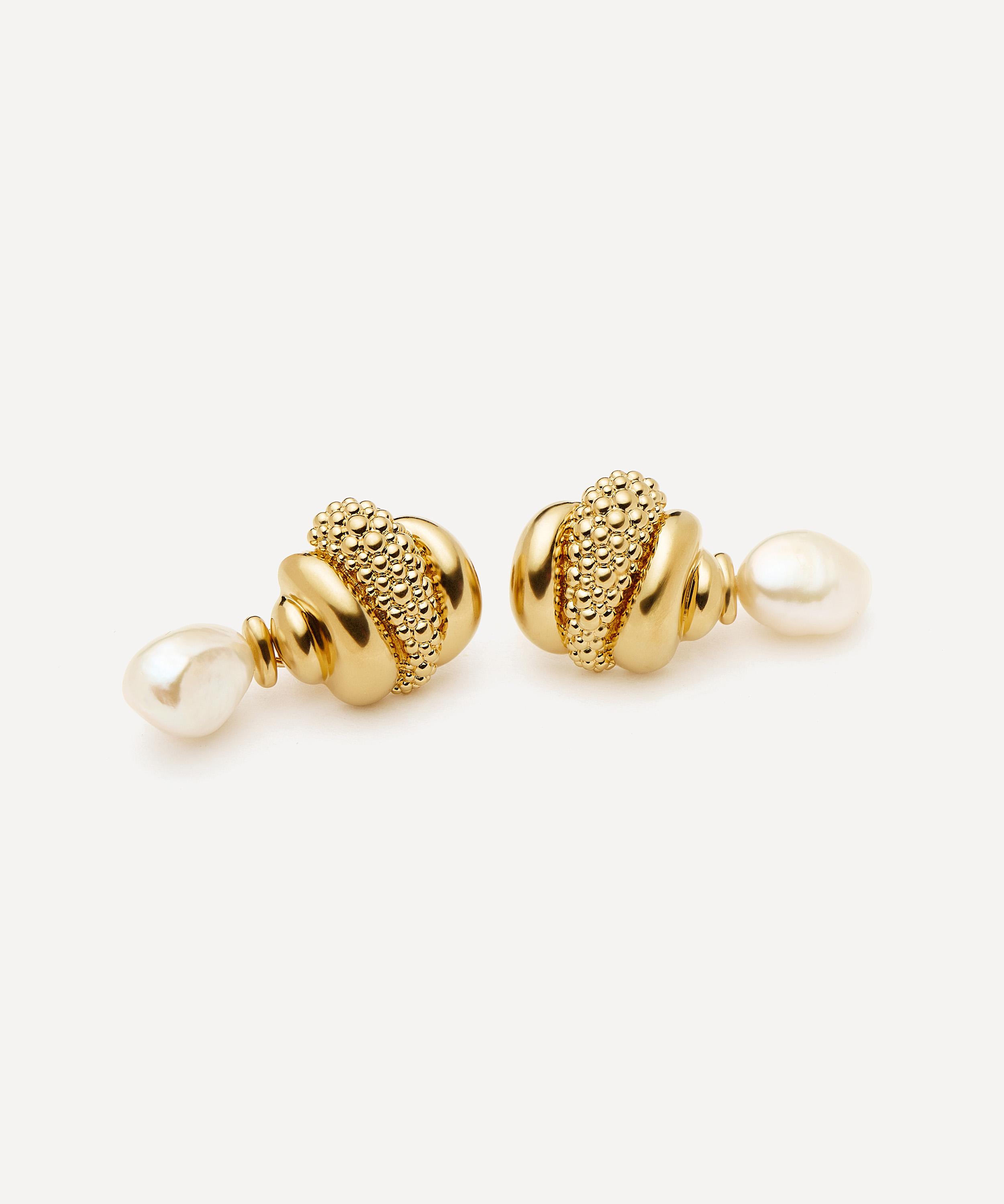 Missoma - 18ct Gold-Plated Baya Pearl Detachable Drop Earrings image number 3