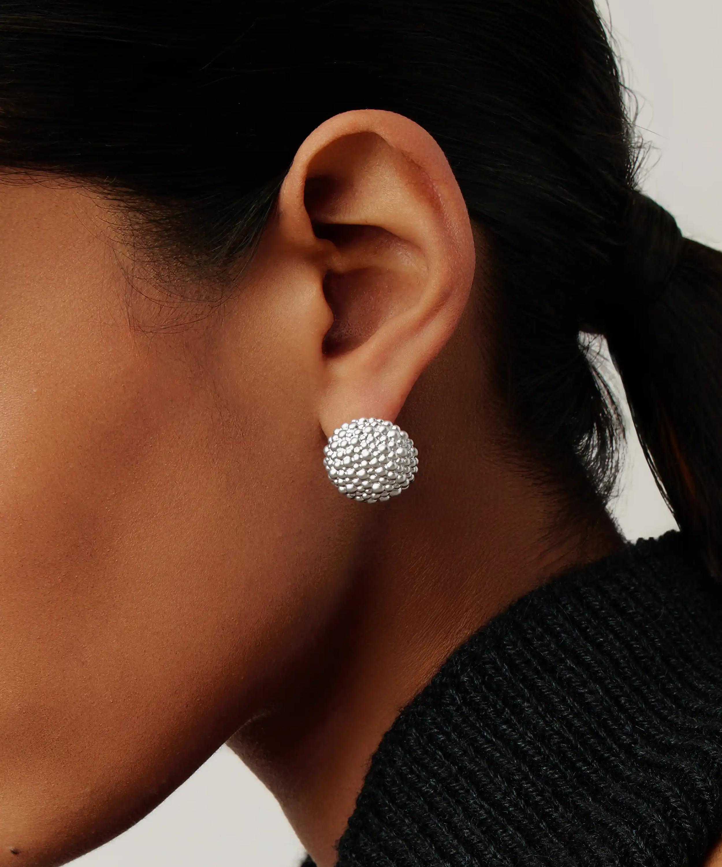 Missoma - Silver-Plated Baya Dome Stud Earrings image number 1