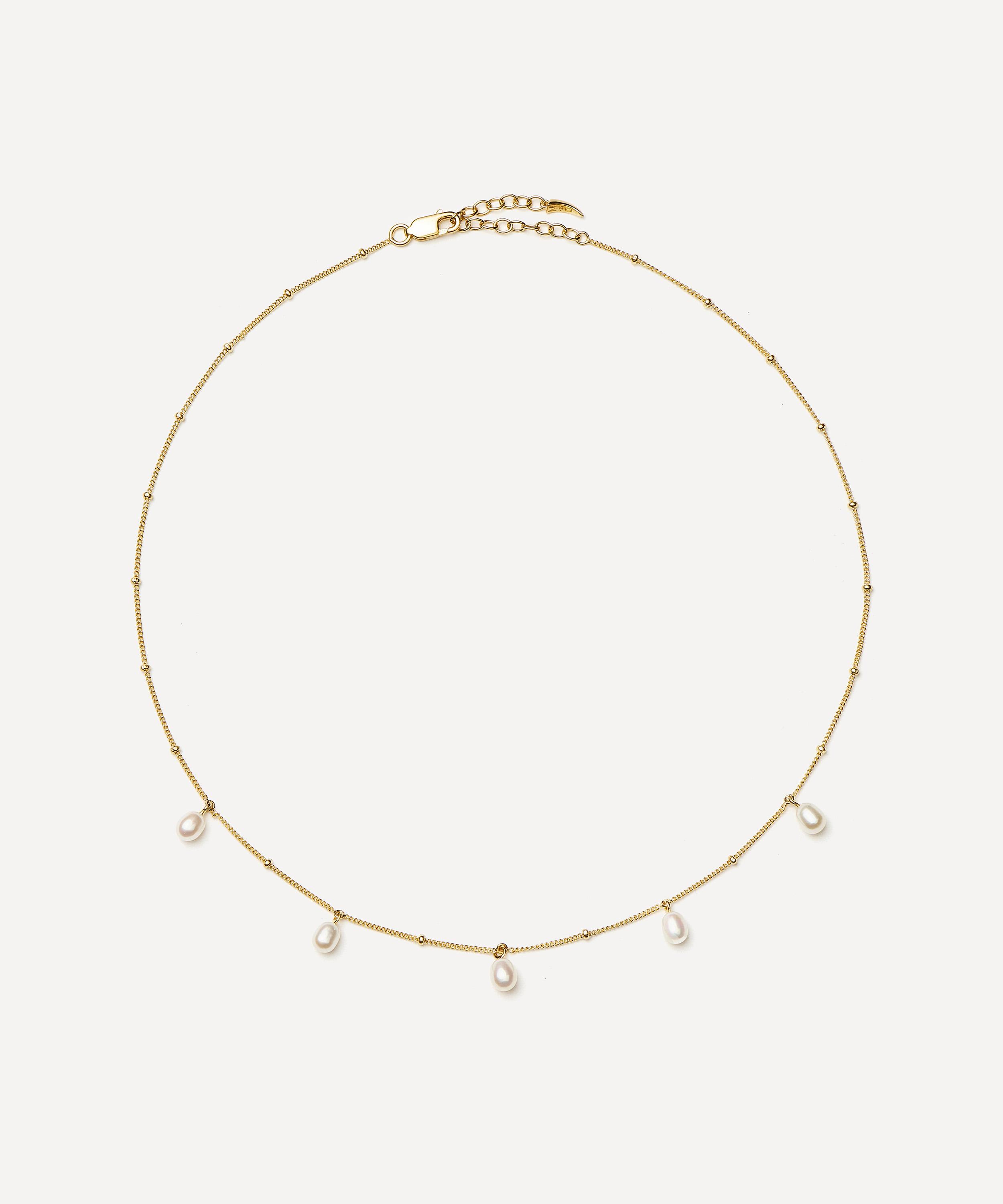 Missoma - 18ct Gold-Plated Vermeil Silver Baya Baroque Pearl Chain Choker Necklace
