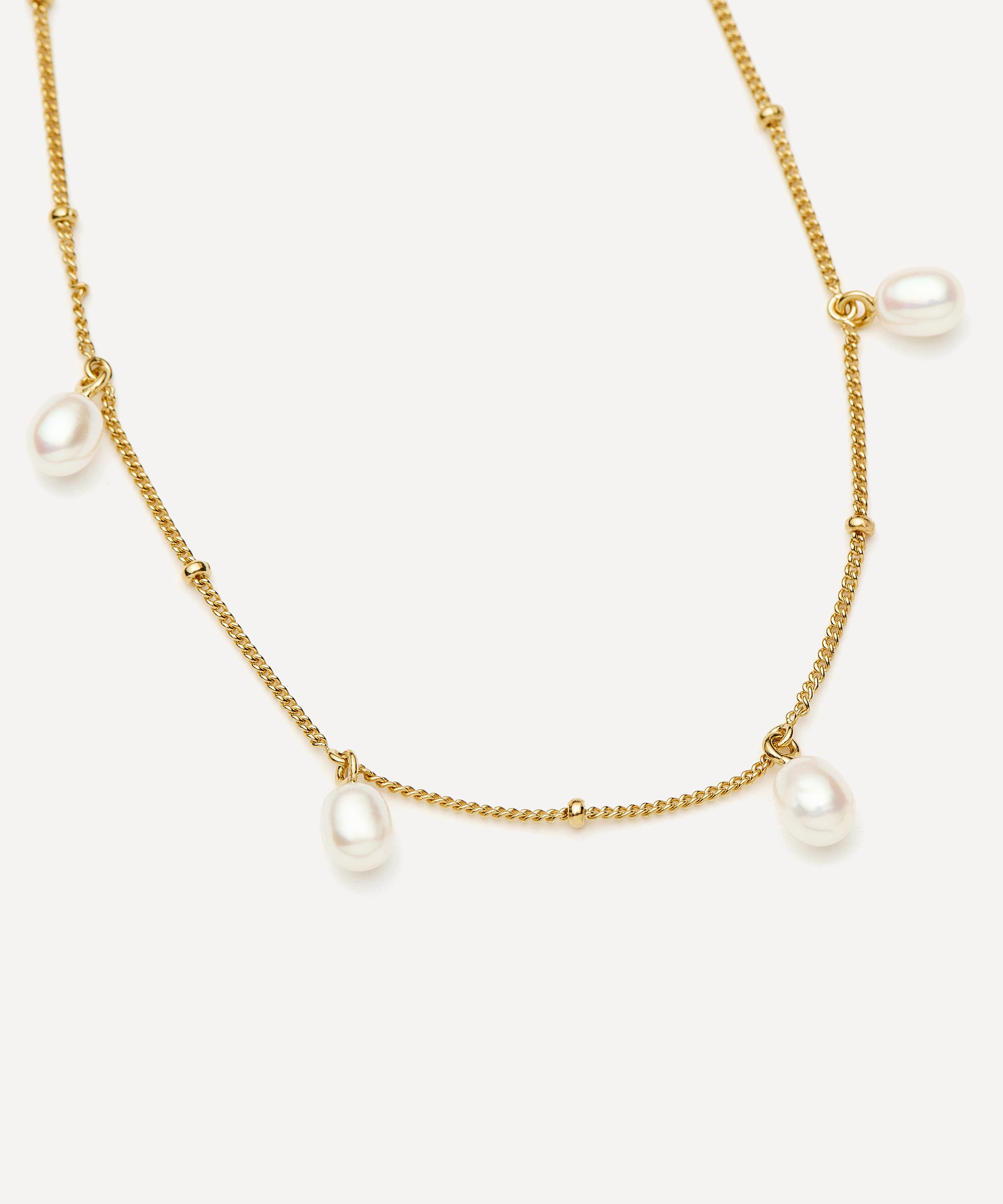 Missoma - 18ct Gold-Plated Vermeil Silver Baya Baroque Pearl Chain Choker Necklace image number 2