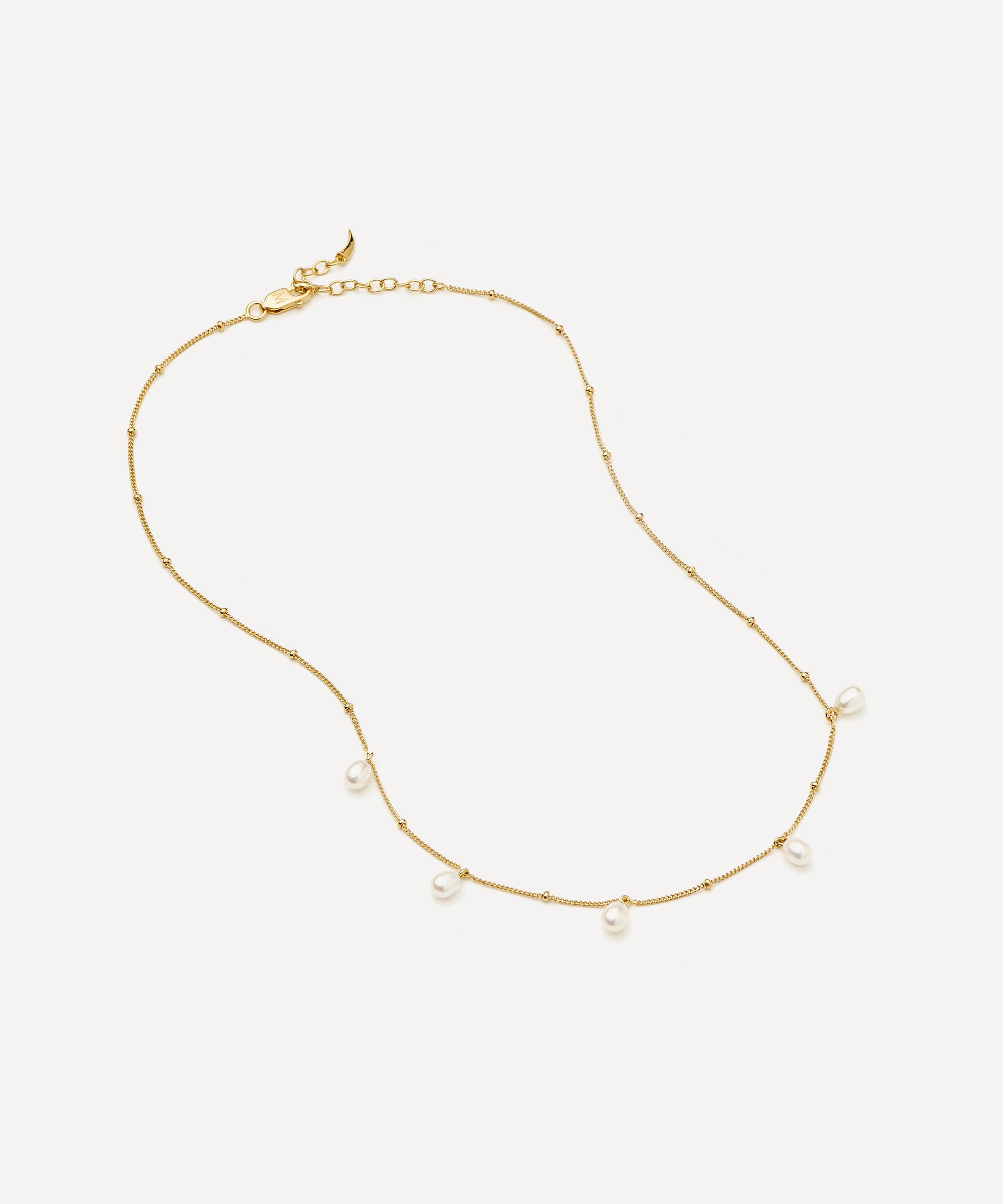 Missoma - 18ct Gold-Plated Vermeil Silver Baya Baroque Pearl Chain Choker Necklace image number 3