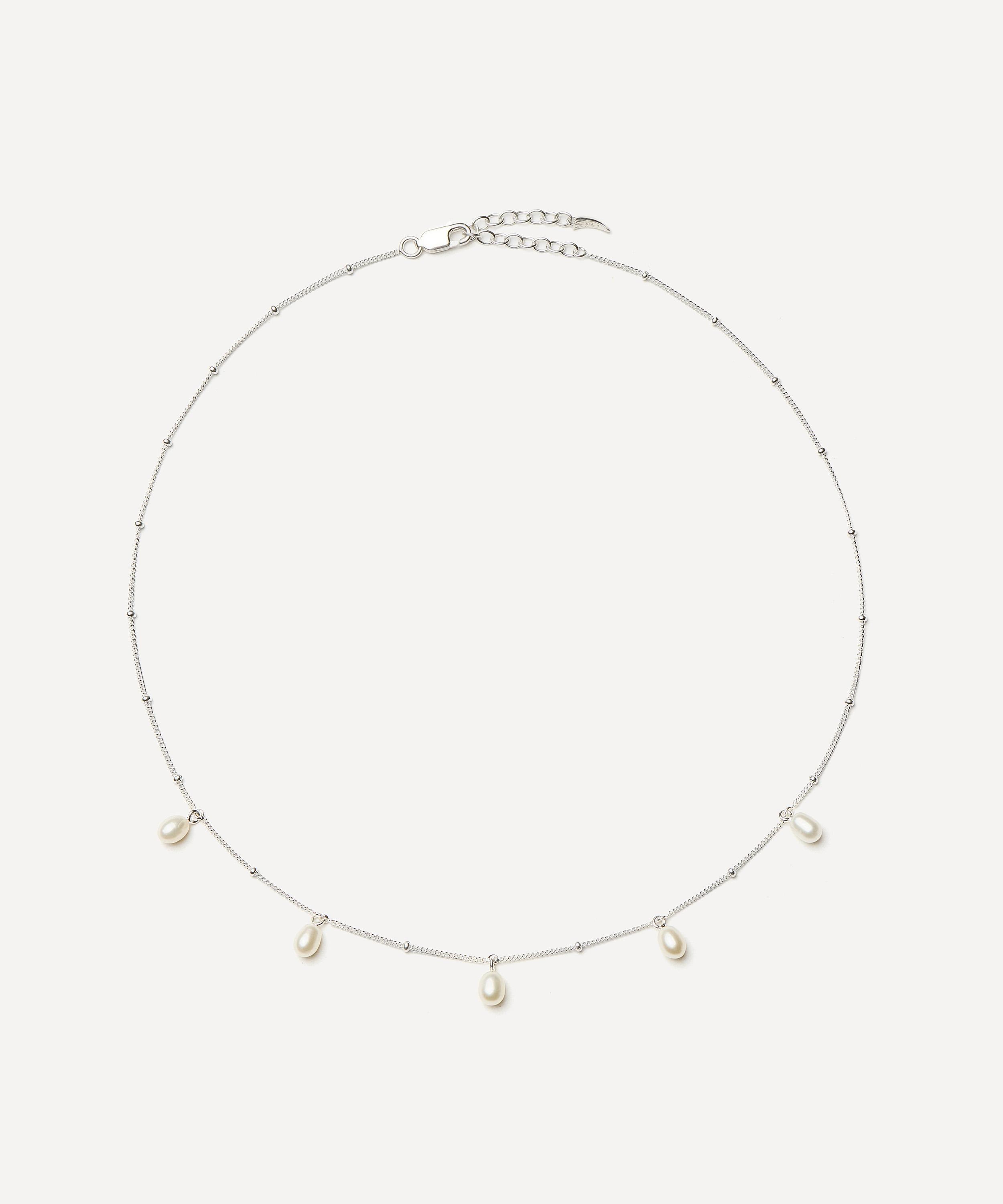 Missoma - Sterling Silver Baya Baroque Pearl Chain Choker Necklace