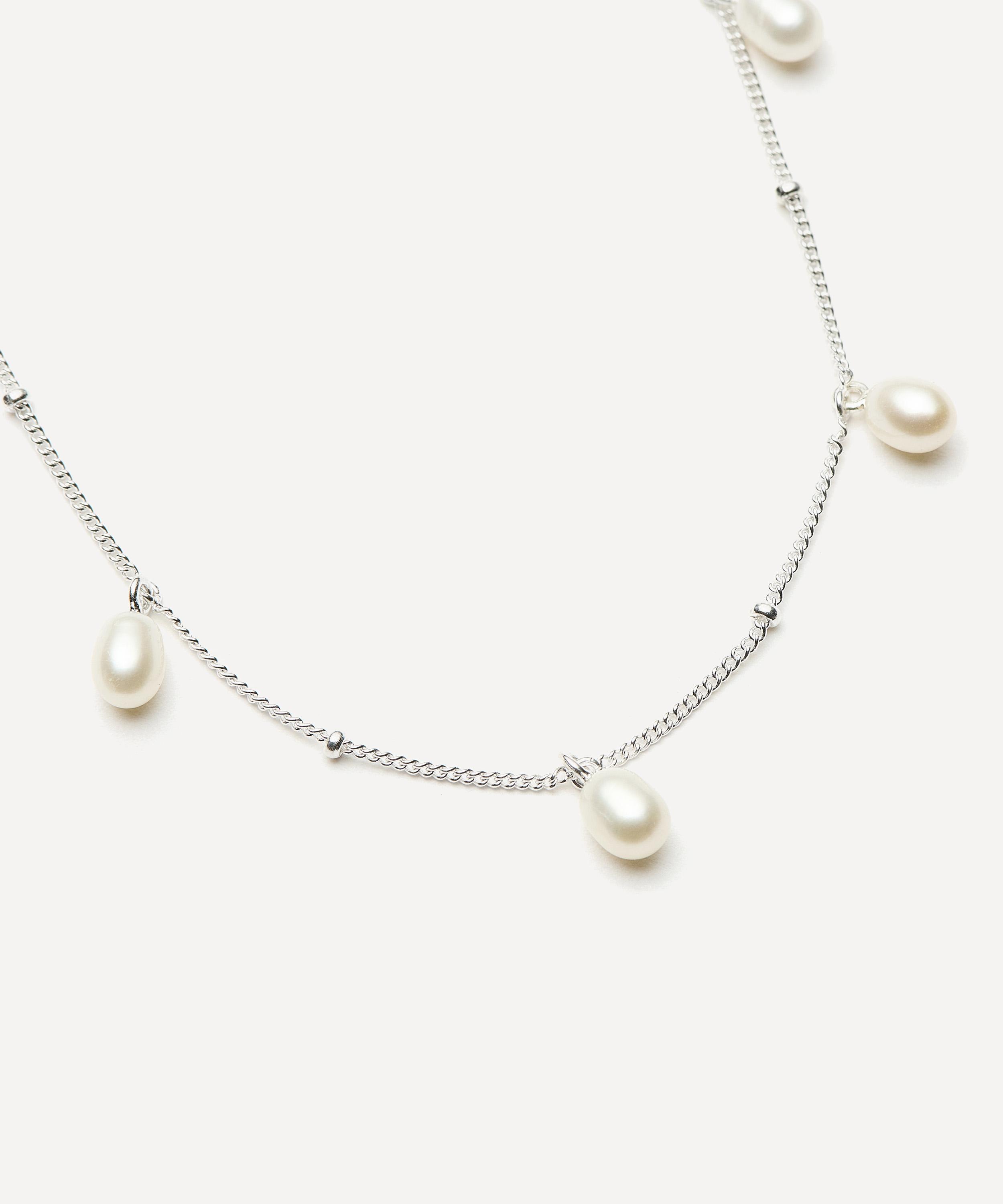 Missoma - Sterling Silver Baya Baroque Pearl Chain Choker Necklace image number 2