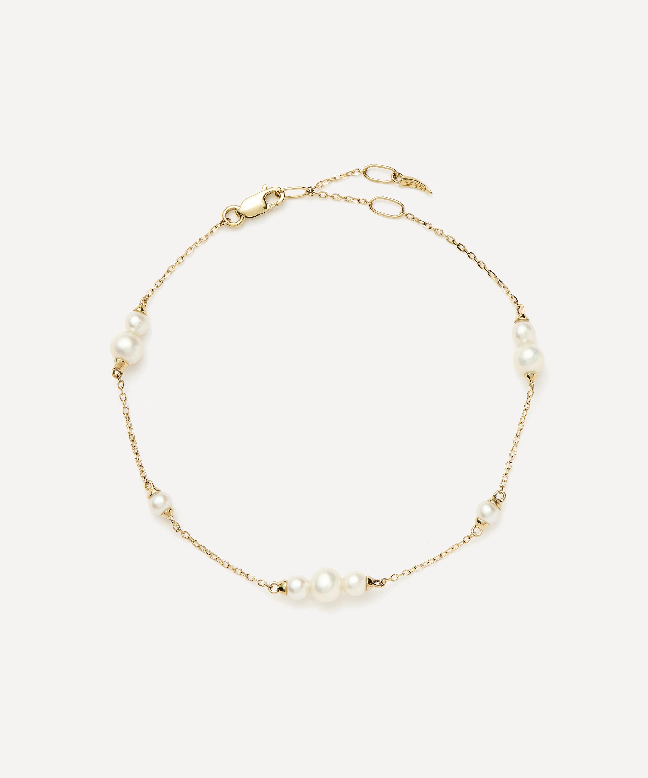 Missoma - 14ct Gold Fine Pearl Chain Bracelet