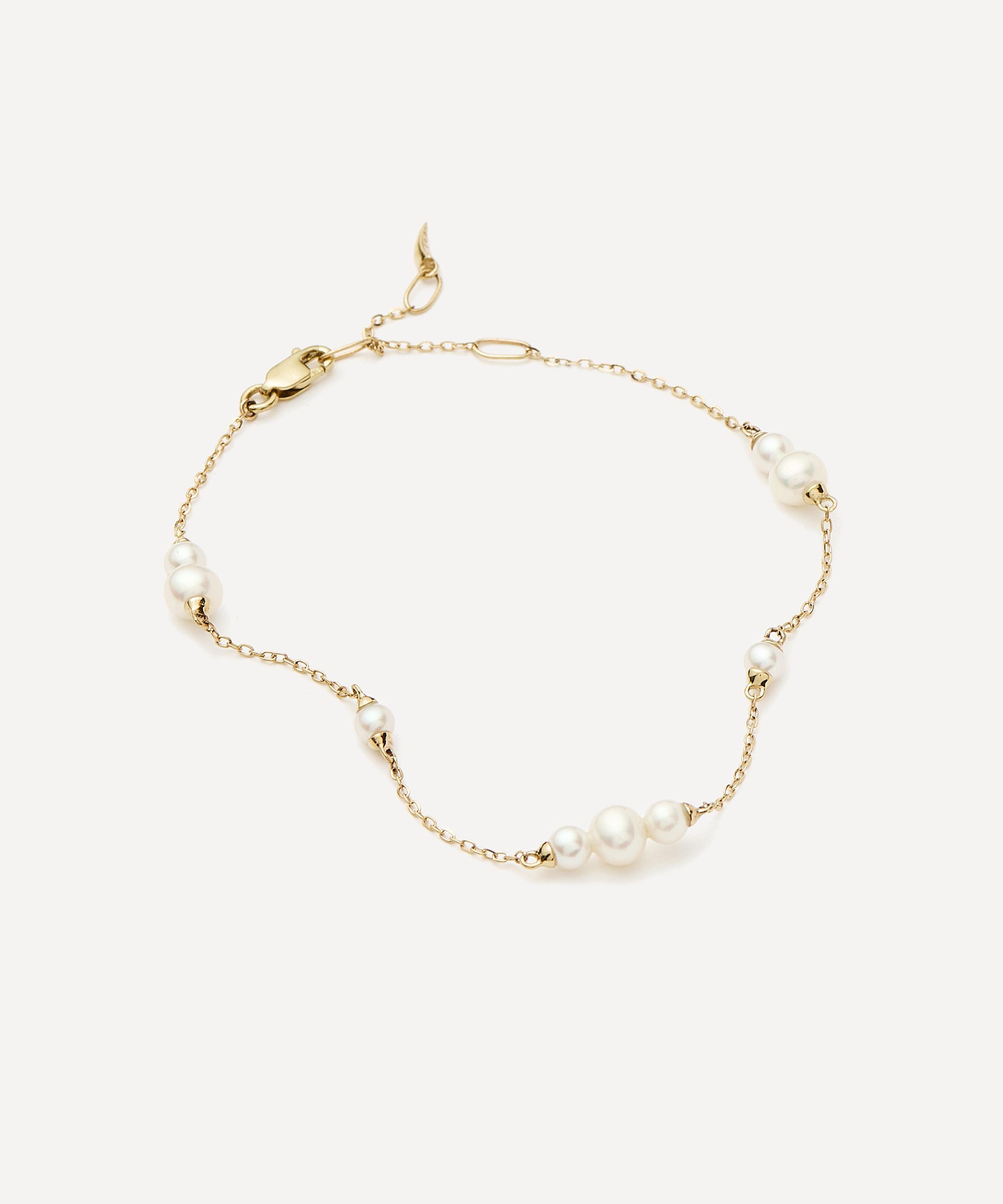 Missoma - 14ct Gold Fine Pearl Chain Bracelet image number 1