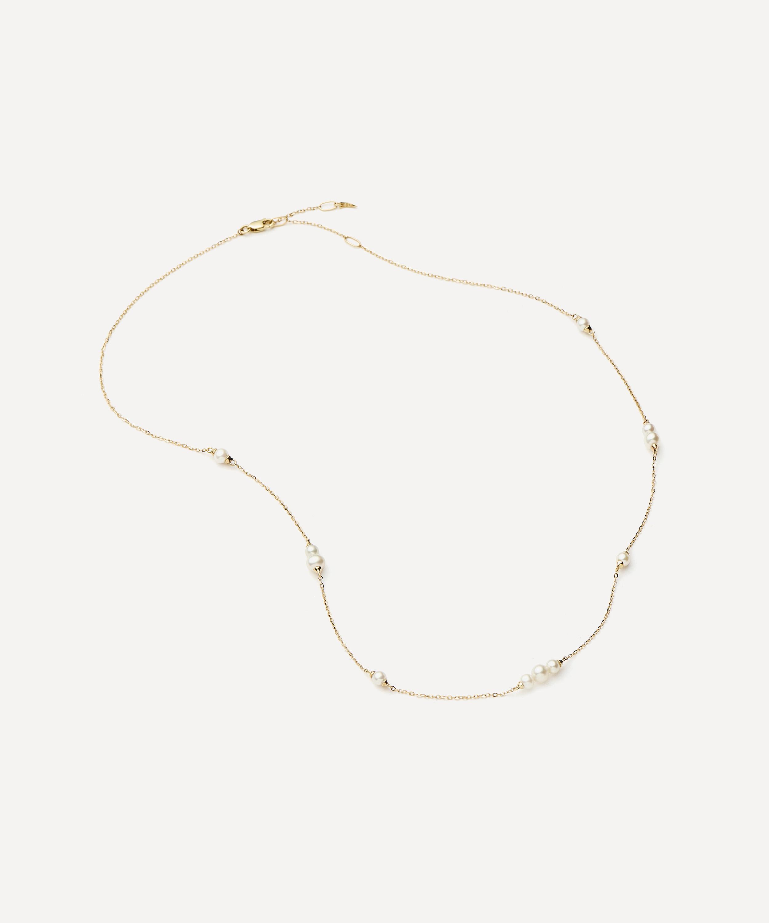 Missoma - 14ct Gold Fine Pearl Chain Necklace image number 1