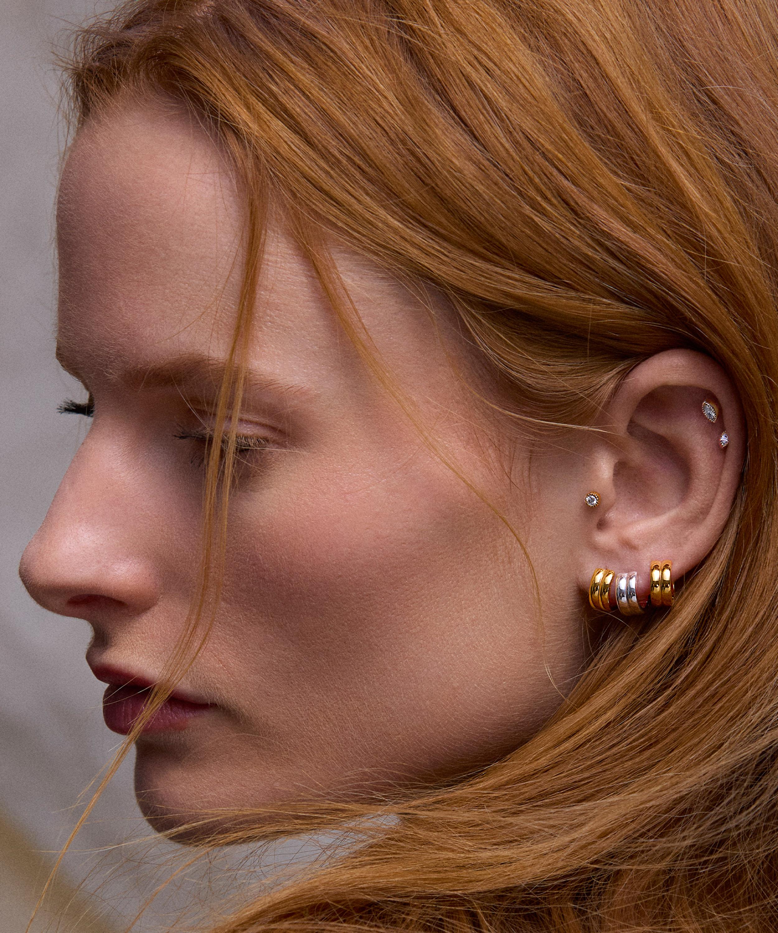 Dinny Hall - 18ct Gold-Plated Vermeil Silver Iceni Warrior Huggie Hoop Earrings image number 1