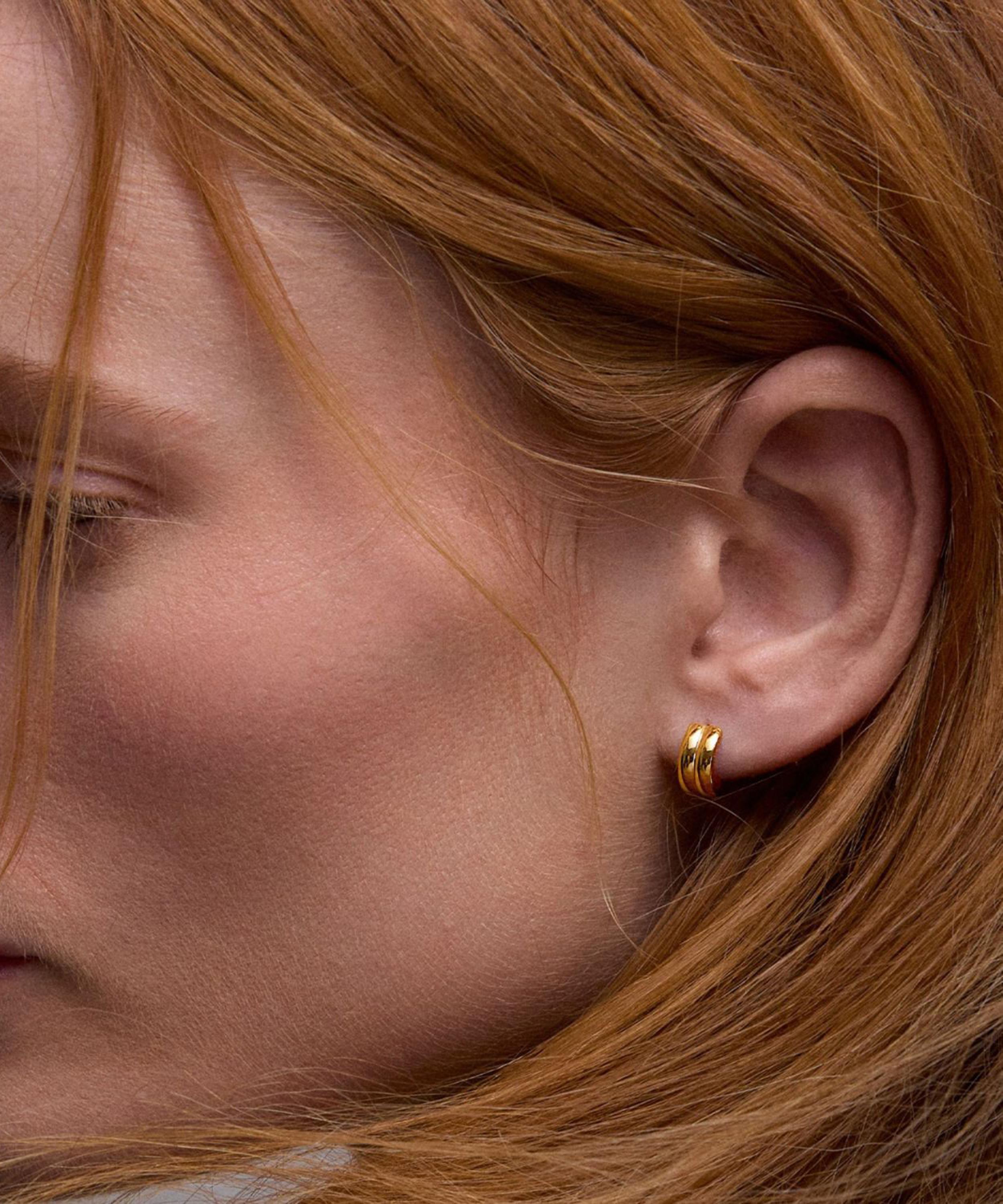 Dinny Hall - 18ct Gold-Plated Vermeil Silver Iceni Warrior Huggie Hoop Earrings image number 1