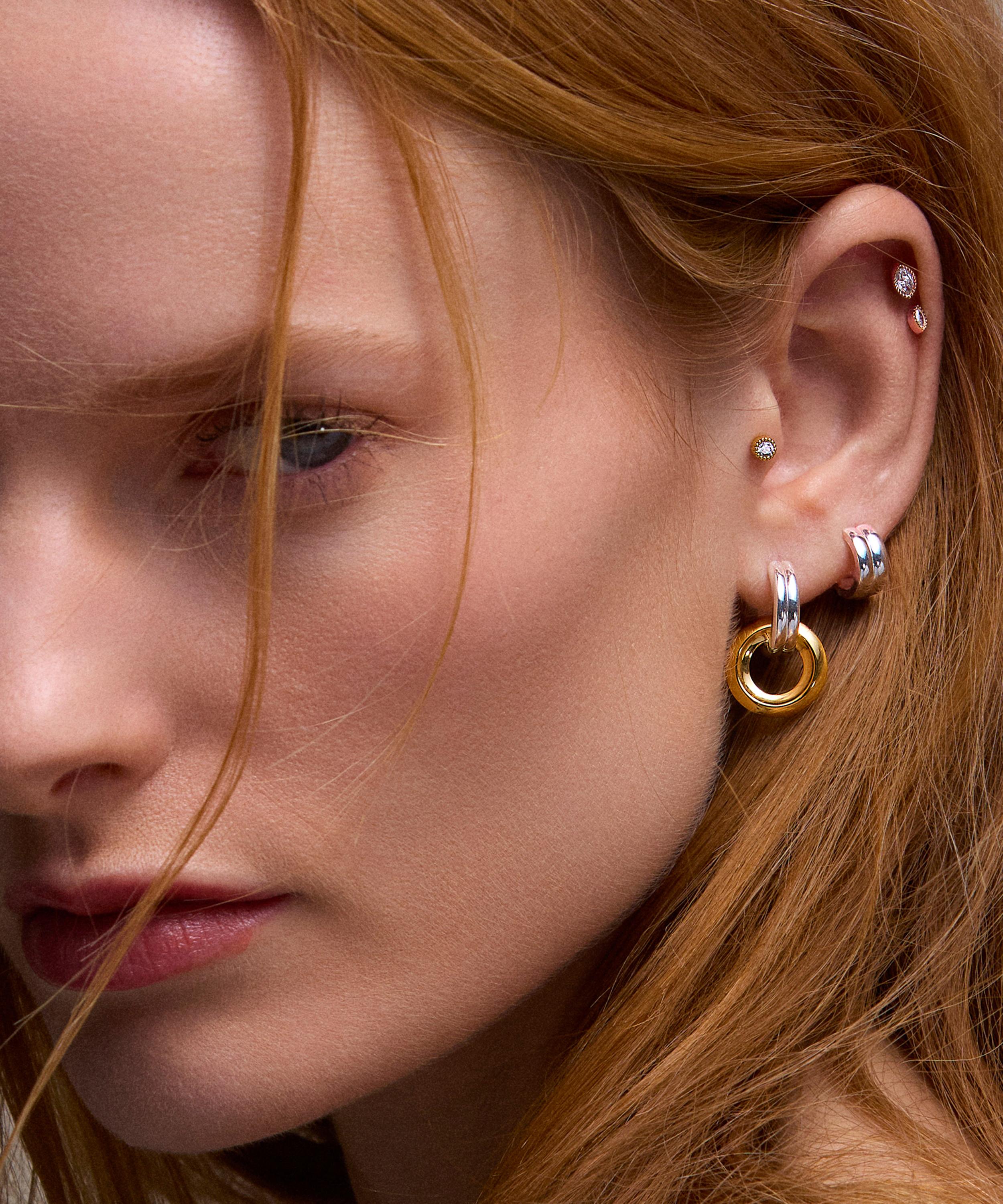 Dinny Hall - Mixed Metal Iceni Chariot Link Drop Hoop Earrings image number 1