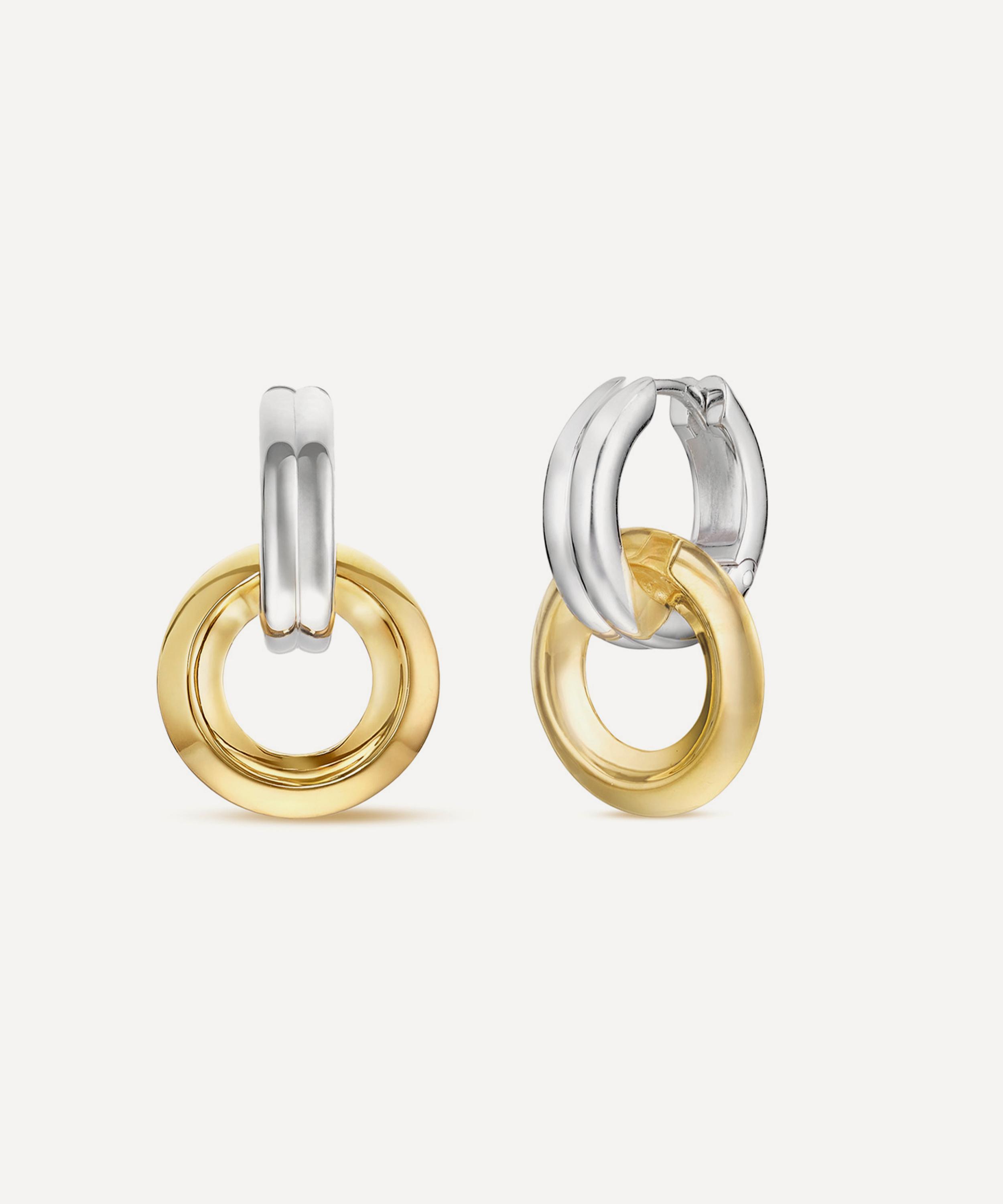 Dinny Hall - Mixed Metal Iceni Chariot Link Drop Hoop Earrings image number 2