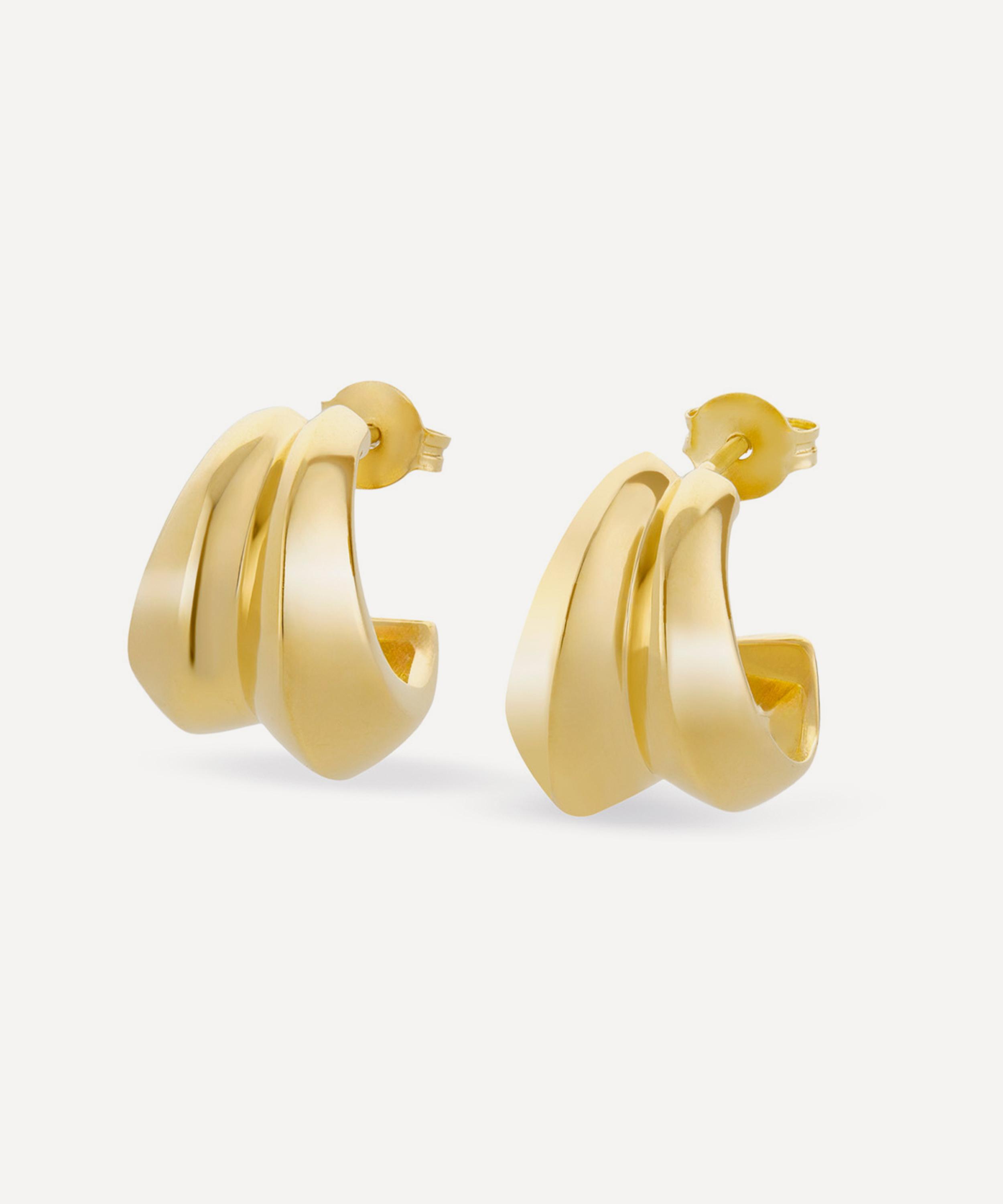 Dinny Hall - 18ct Gold-Plated Vermeil Silver Iceni Medium Double Hoop Earrings image number 0