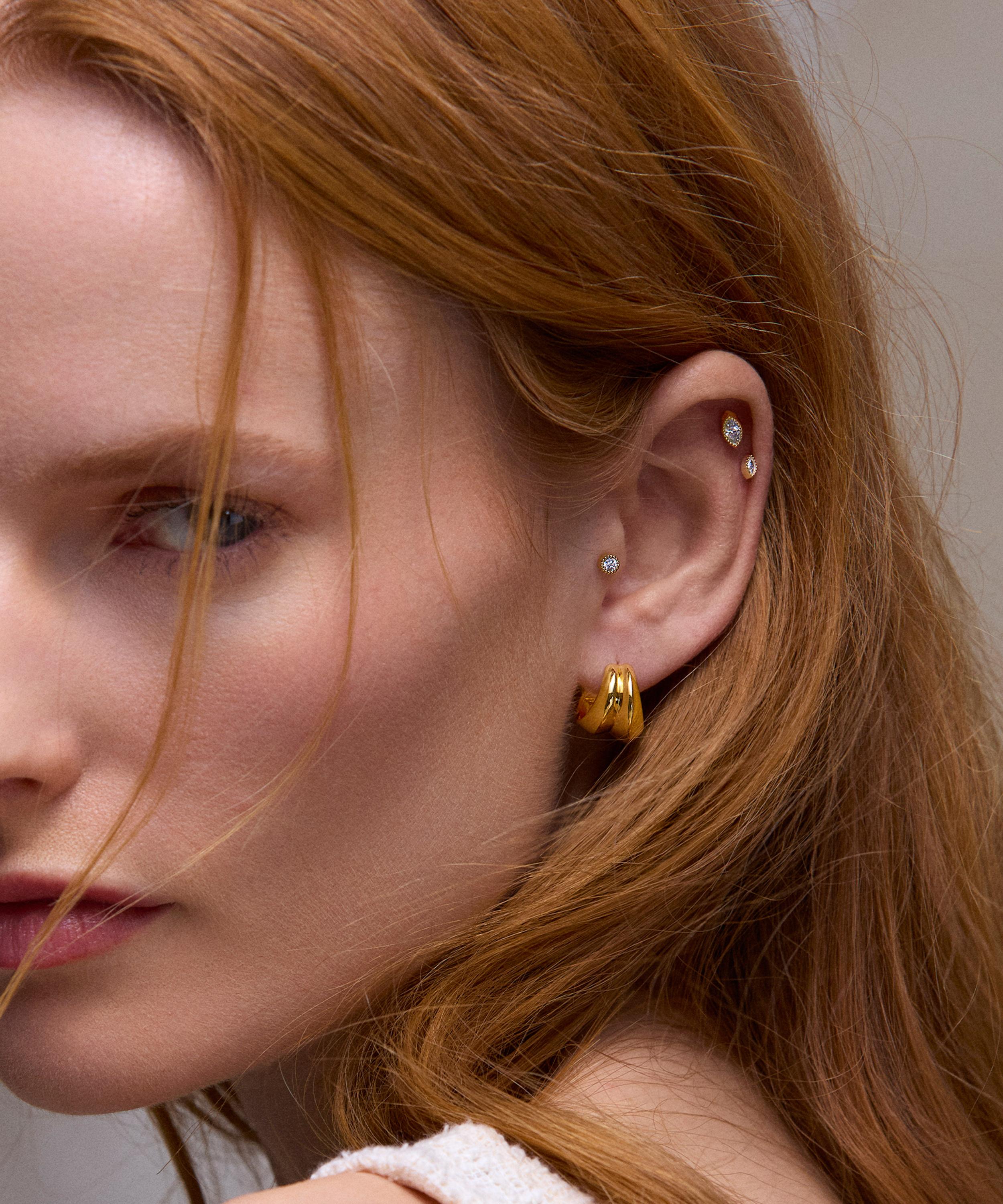 Dinny Hall - 18ct Gold-Plated Vermeil Silver Iceni Medium Double Hoop Earrings image number 1