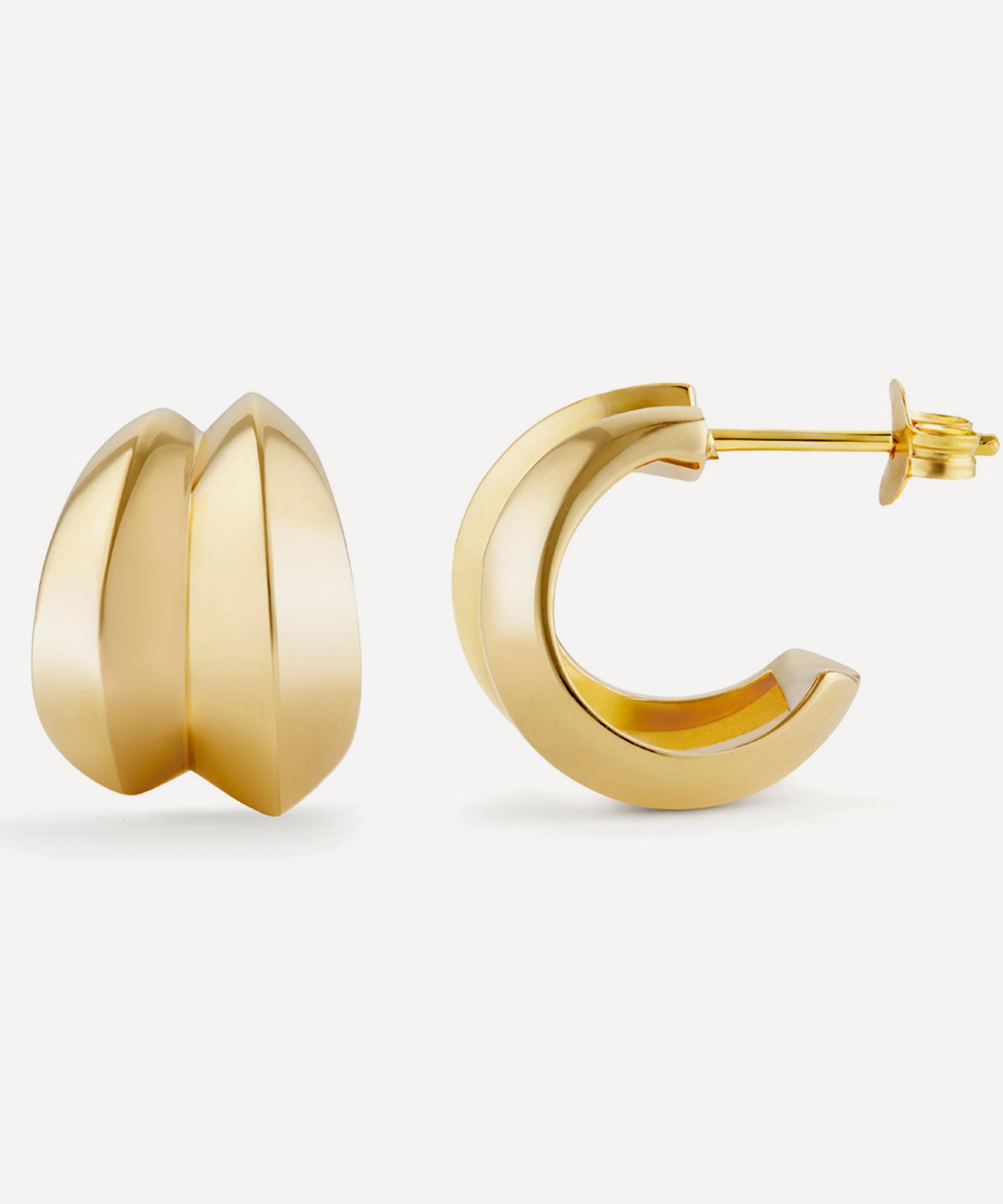 Dinny Hall - 18ct Gold-Plated Vermeil Silver Iceni Medium Double Hoop Earrings image number 3