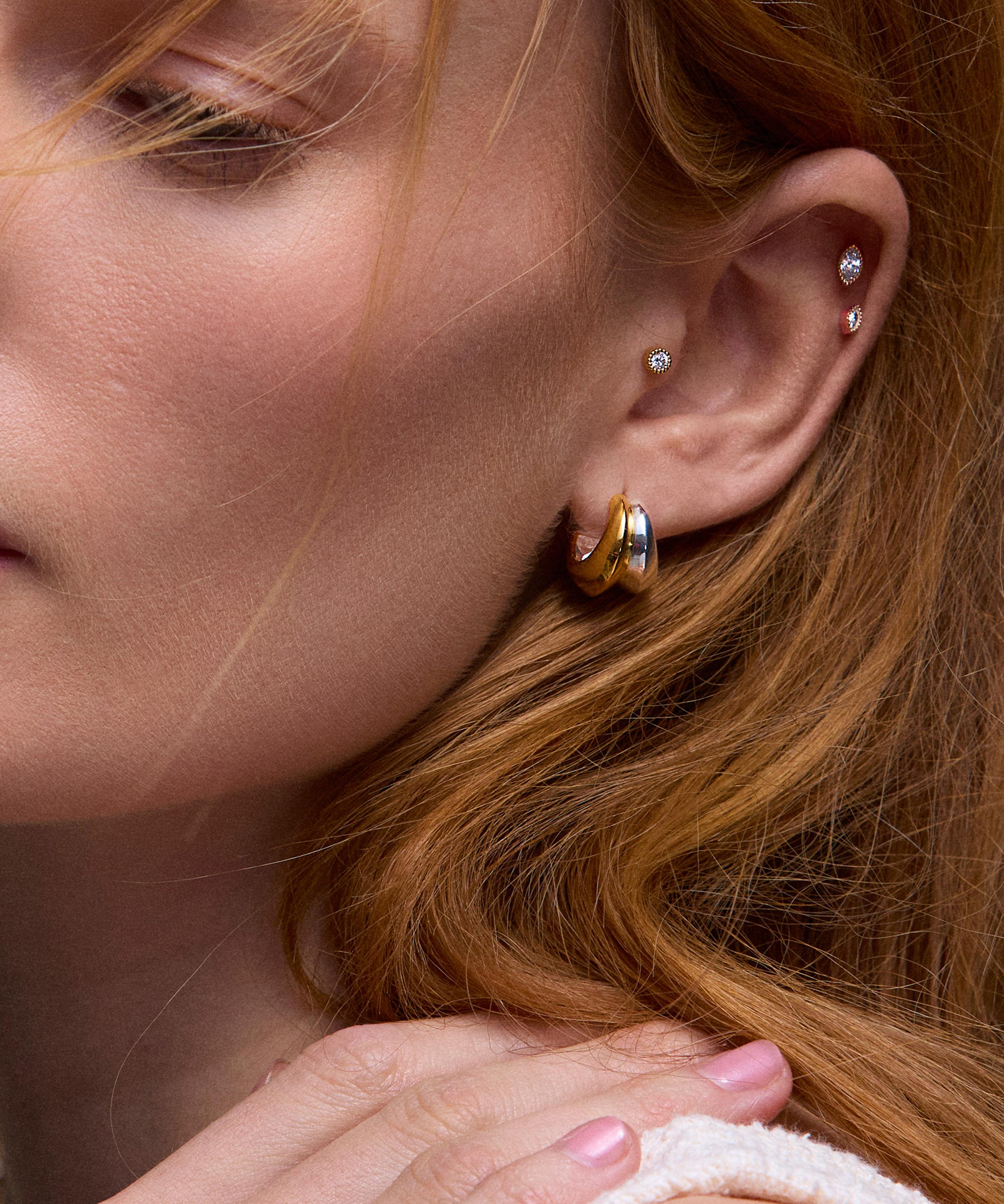 Dinny Hall - Mixed Metal Iceni Medium Double Hoop Earrings image number 1