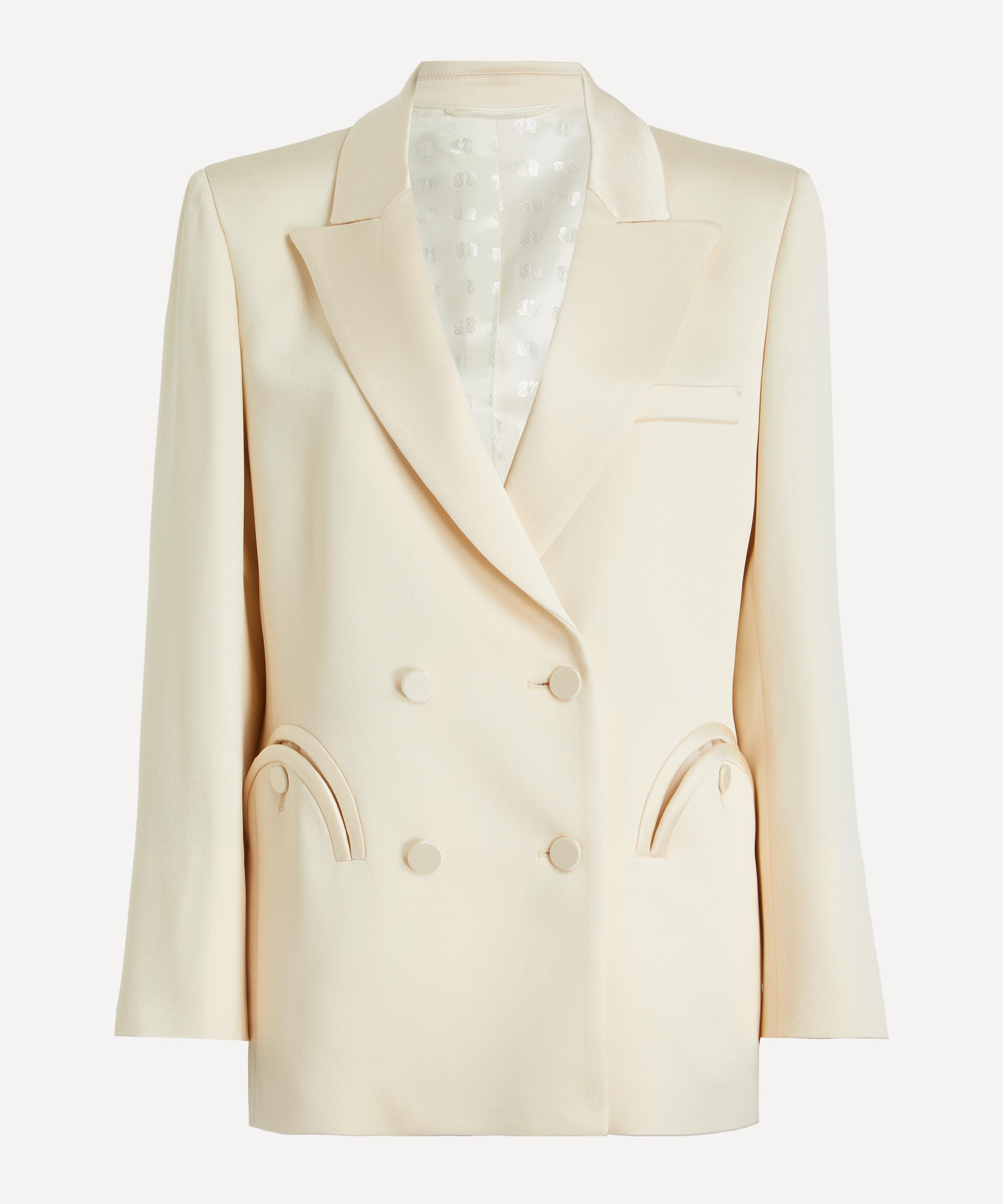 BLAZ&Eacute; Milano - Novalis Double-Breasted Oversized Ivory Blazer
