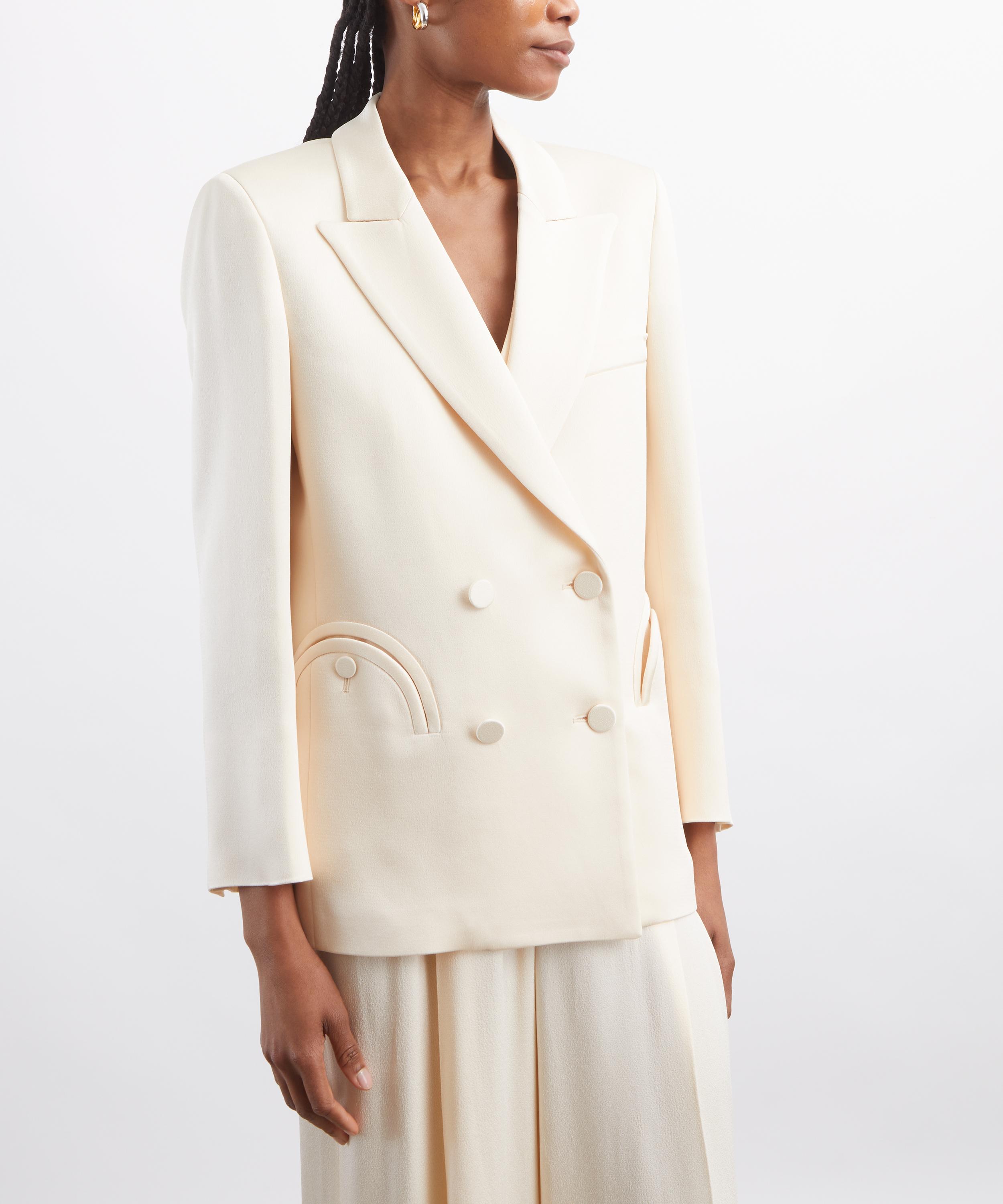 BLAZ&Eacute; Milano - Novalis Double-Breasted Oversized Ivory Blazer image number 2